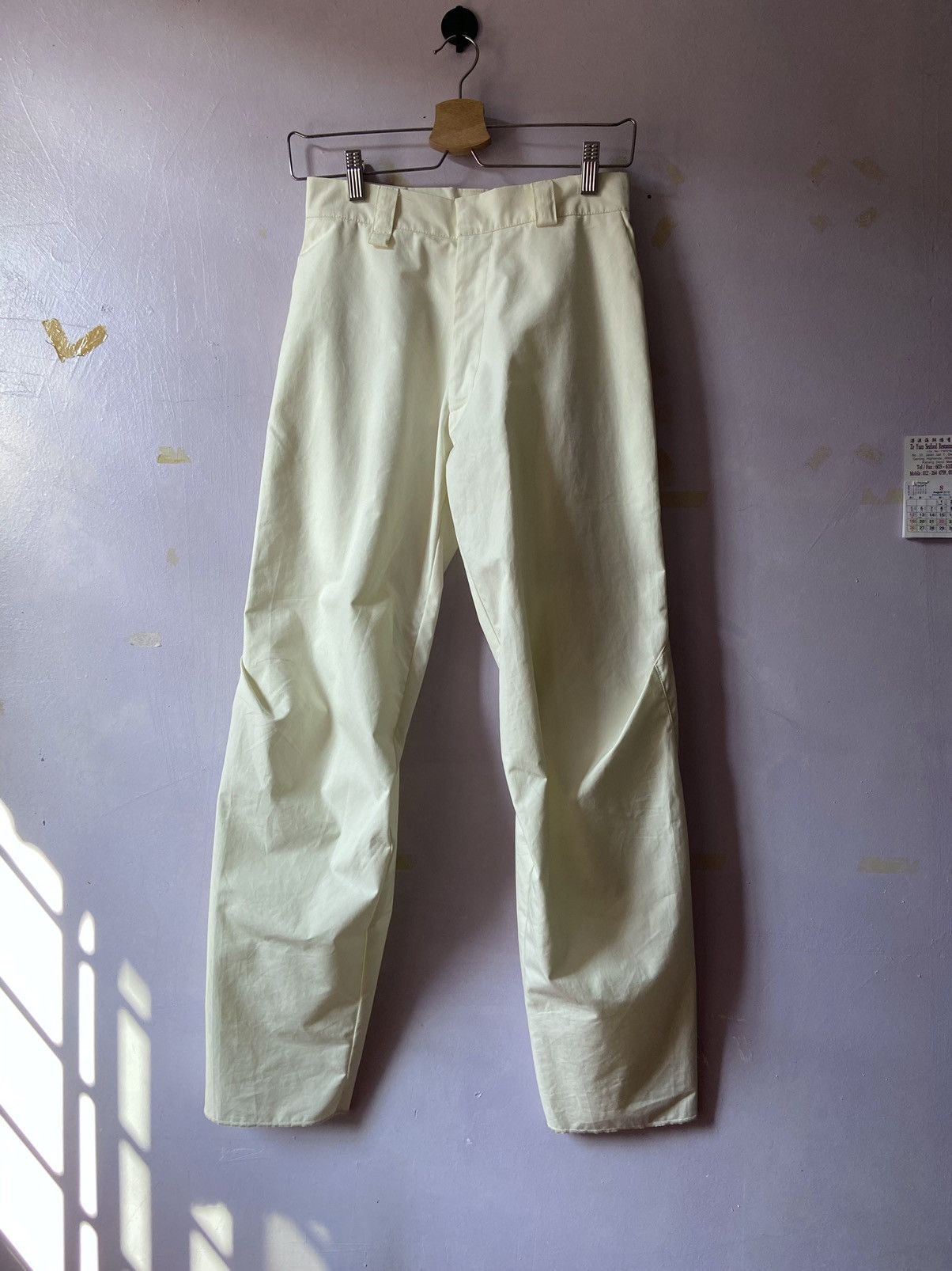 Kiko Kostadinov 0002 White Ventile Triple Dart Trousers 🎯 Size US 27 - 4 Thumbnail
