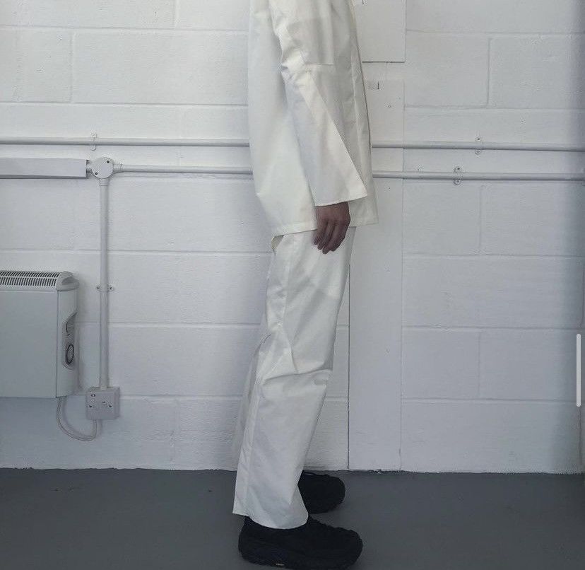 Kiko Kostadinov 0002 White Ventile Triple Dart Trousers 🎯 Size US 27 - 3 Thumbnail