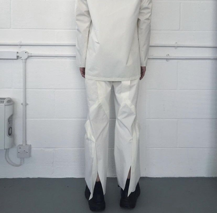 Kiko Kostadinov 0002 White Ventile Triple Dart Trousers 🎯 Size US 27 - 2 Thumbnail