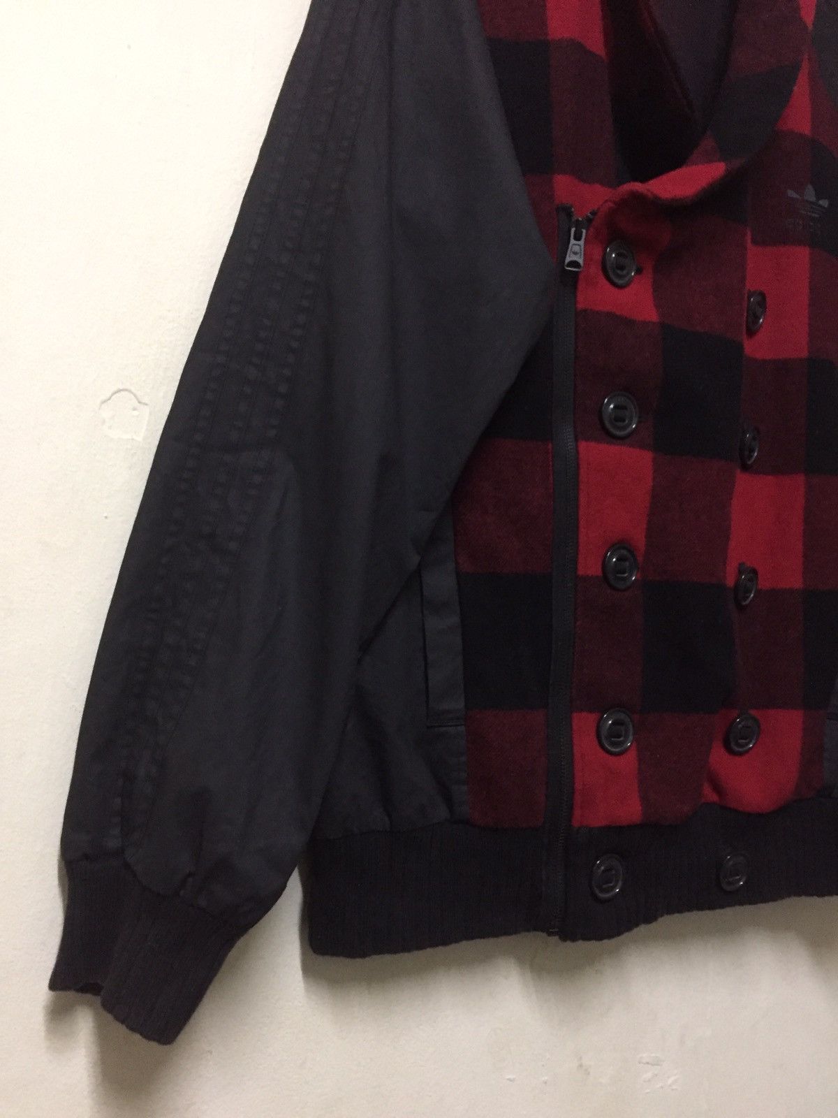 Adidas 🔥Vintage🔥ADIDAS 3 Trefoil Button Checkered Varsity Jacket Size US XL / EU 56 / 4 - 4 Thumbnail