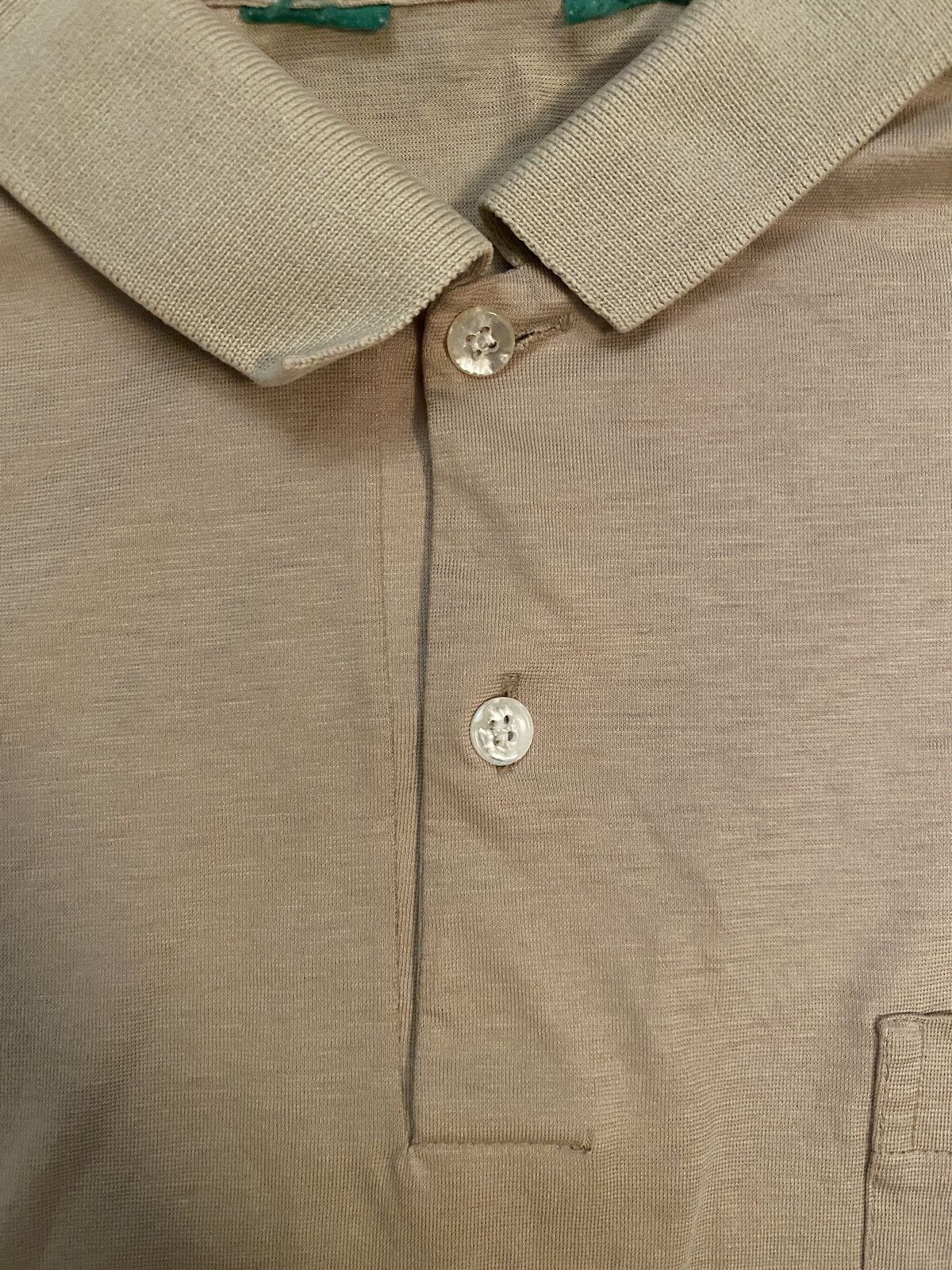 Vintage Vintage 80’s Beige Blank Single Stitch Short Sleeve Polo Size US L / EU 52-54 / 3 - 3 Thumbnail