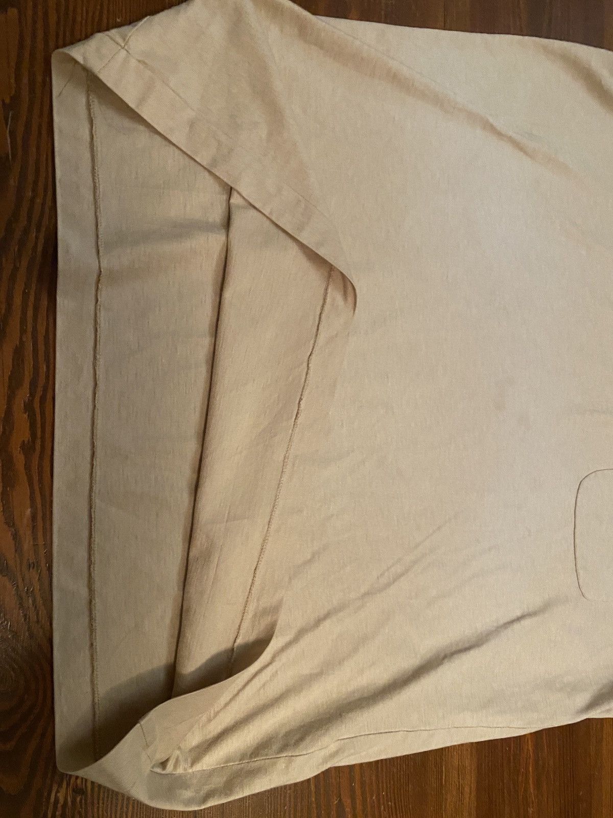 Vintage Vintage 80’s Beige Blank Single Stitch Short Sleeve Polo Size US L / EU 52-54 / 3 - 6 Thumbnail
