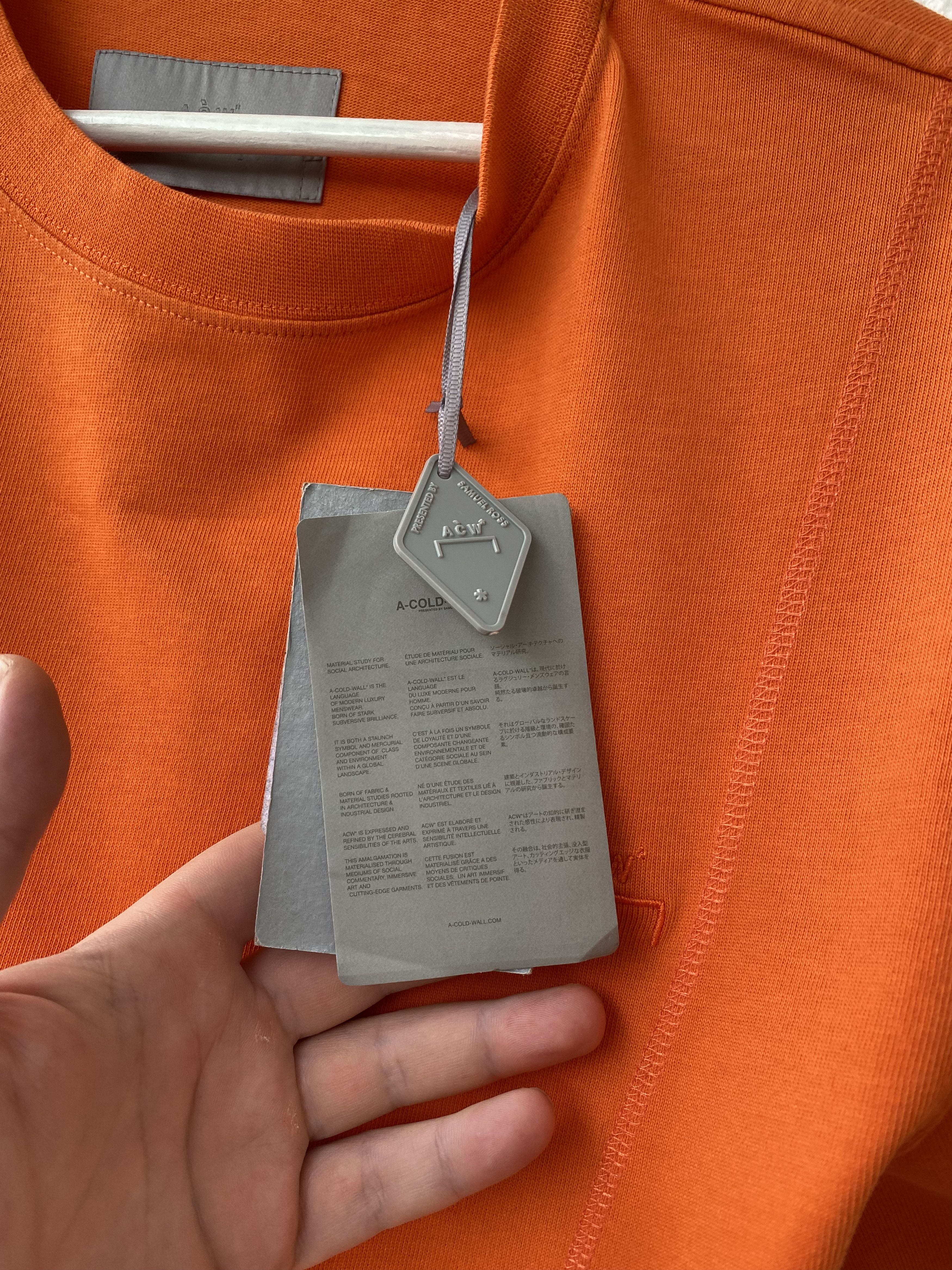 A-COLD-WALL* BNWT orange assymetrical seam tee Size US M / EU 48-50 / 2 - 4 Thumbnail