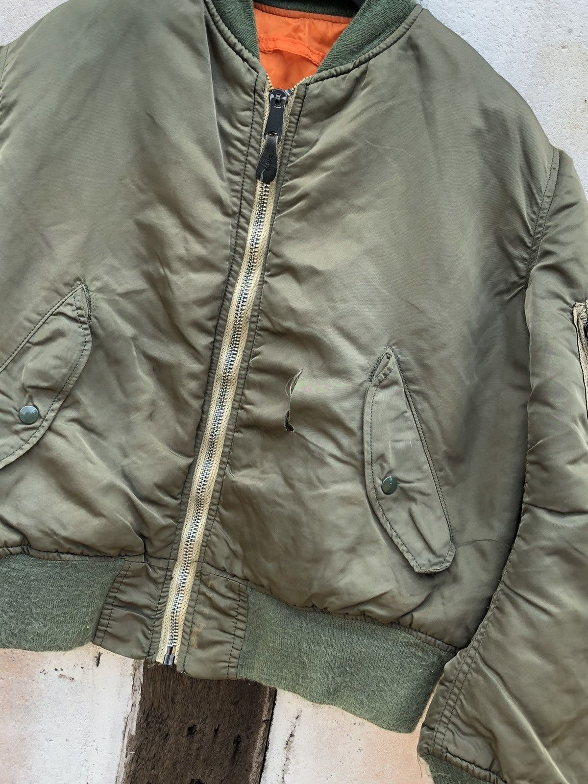 Other 🔥SALE AW23🔥Vintage Bomber Flight Jacket MA-1 USA Destress Size US L / EU 52-54 / 3 - 4 Thumbnail