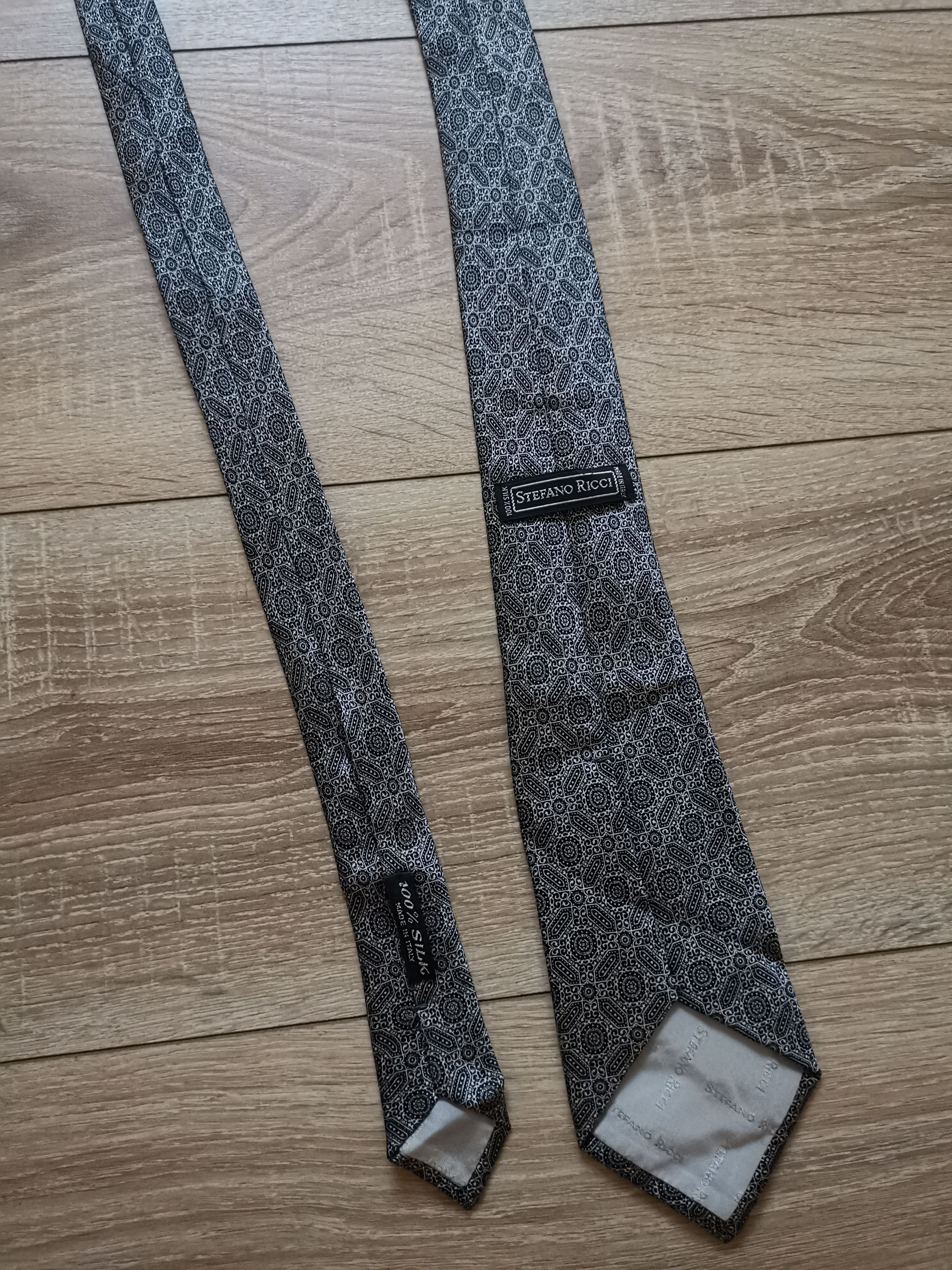 Stefano Ricci Gray Geometric Long Classic Width Silk Tie Size ONE SIZE - 3 Thumbnail