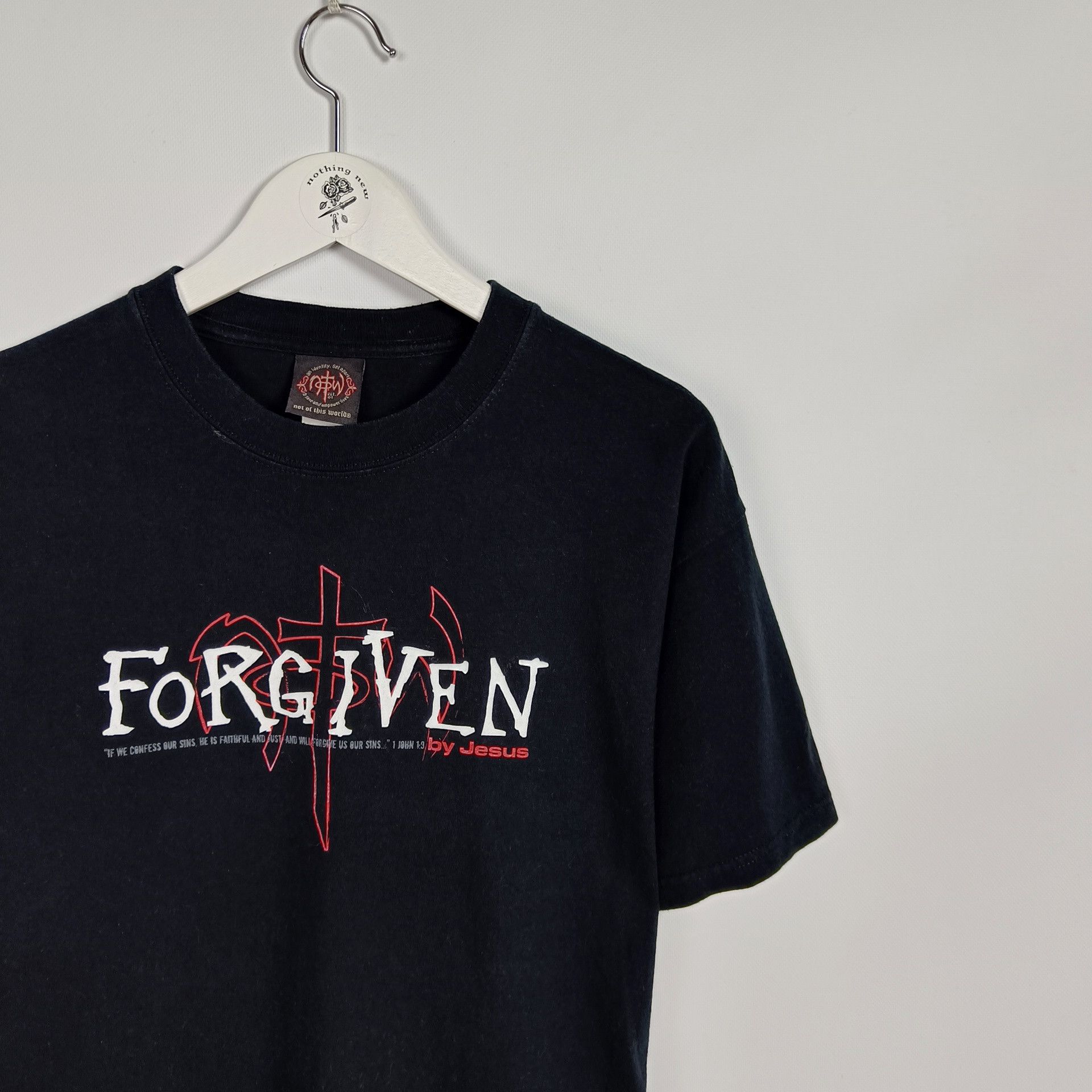 Vintage Vintage Y2K forgiven bible poem Jesus tshirt Size US L / EU 52-54 / 3 - 3 Thumbnail