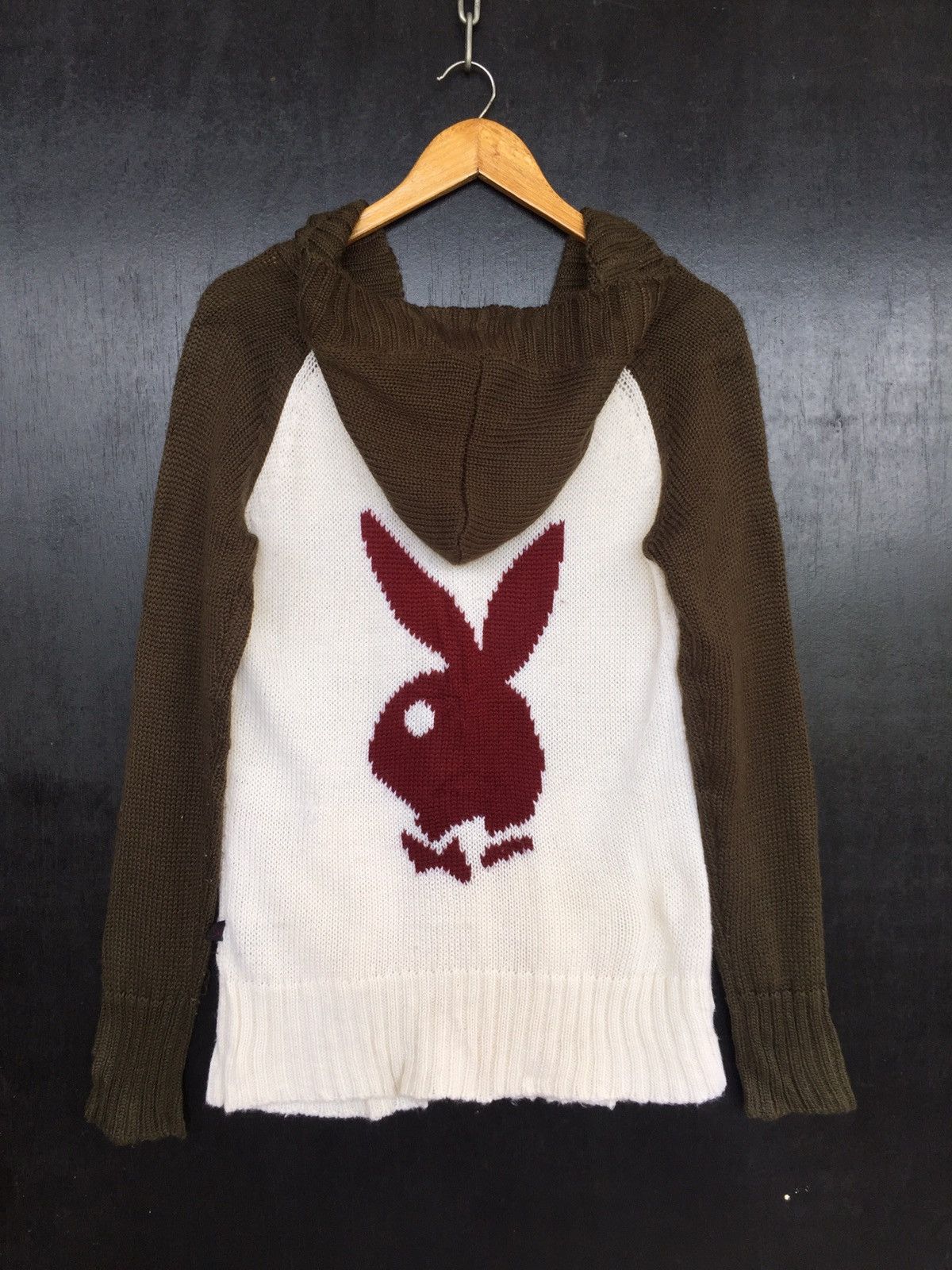 Playboy × Vintage Vintage PlayBoy Sweater Hood Knit Big Logo Size M / US 6-8 / IT 42-44 - 3 Thumbnail