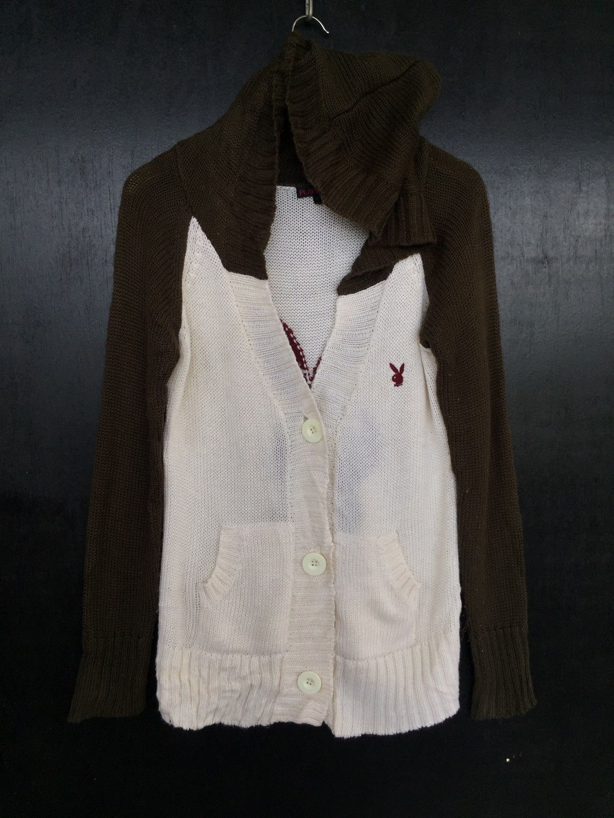 Playboy × Vintage Vintage PlayBoy Sweater Hood Knit Big Logo Size M / US 6-8 / IT 42-44 - 5 Thumbnail