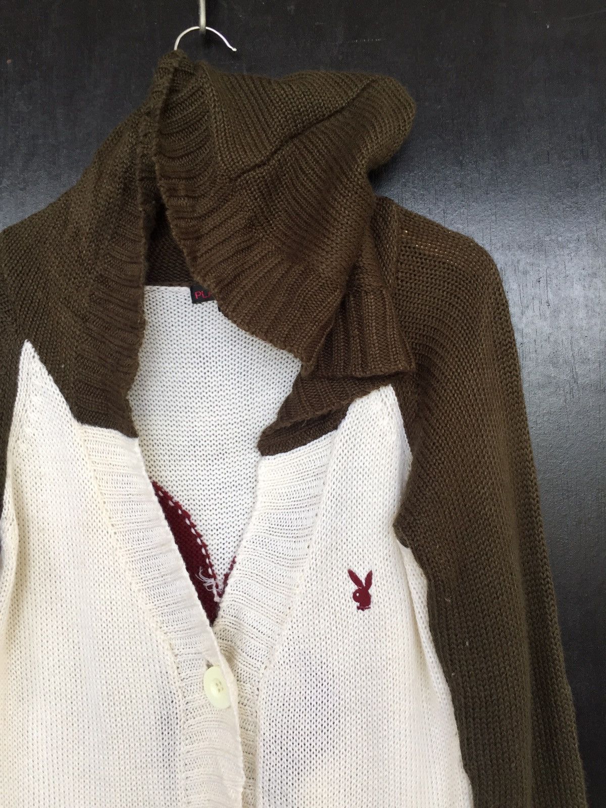 Playboy × Vintage Vintage PlayBoy Sweater Hood Knit Big Logo Size M / US 6-8 / IT 42-44 - 9 Thumbnail