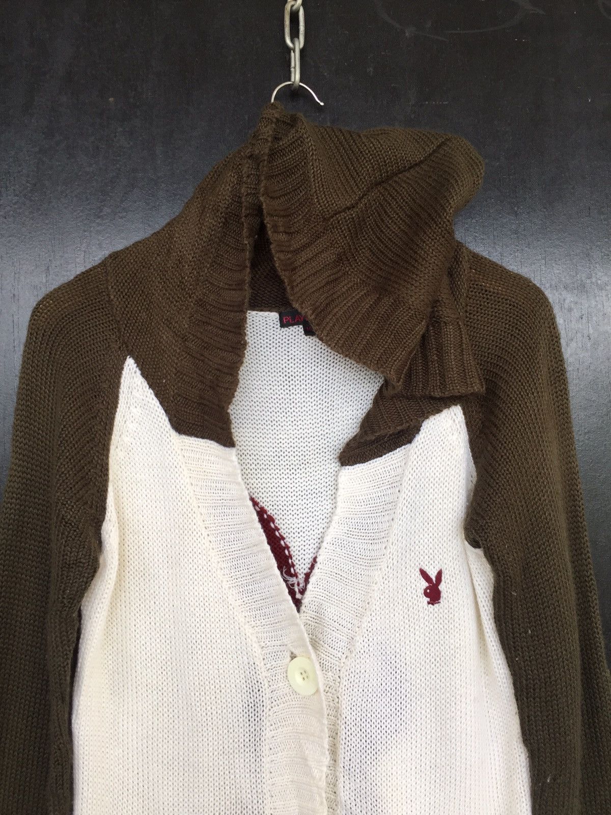 Playboy × Vintage Vintage PlayBoy Sweater Hood Knit Big Logo Size M / US 6-8 / IT 42-44 - 8 Thumbnail