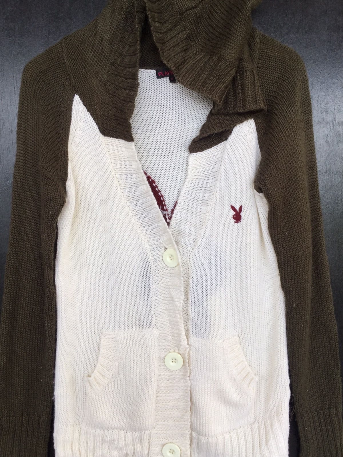 Playboy × Vintage Vintage PlayBoy Sweater Hood Knit Big Logo Size M / US 6-8 / IT 42-44 - 6 Thumbnail
