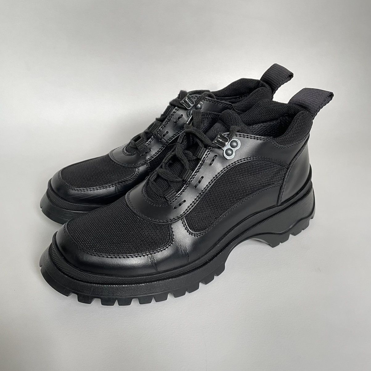 Prada Early 2000’s Black Leather Chukka Boots Size US 8.5 / IT 38.5 - 1 Thumbnail