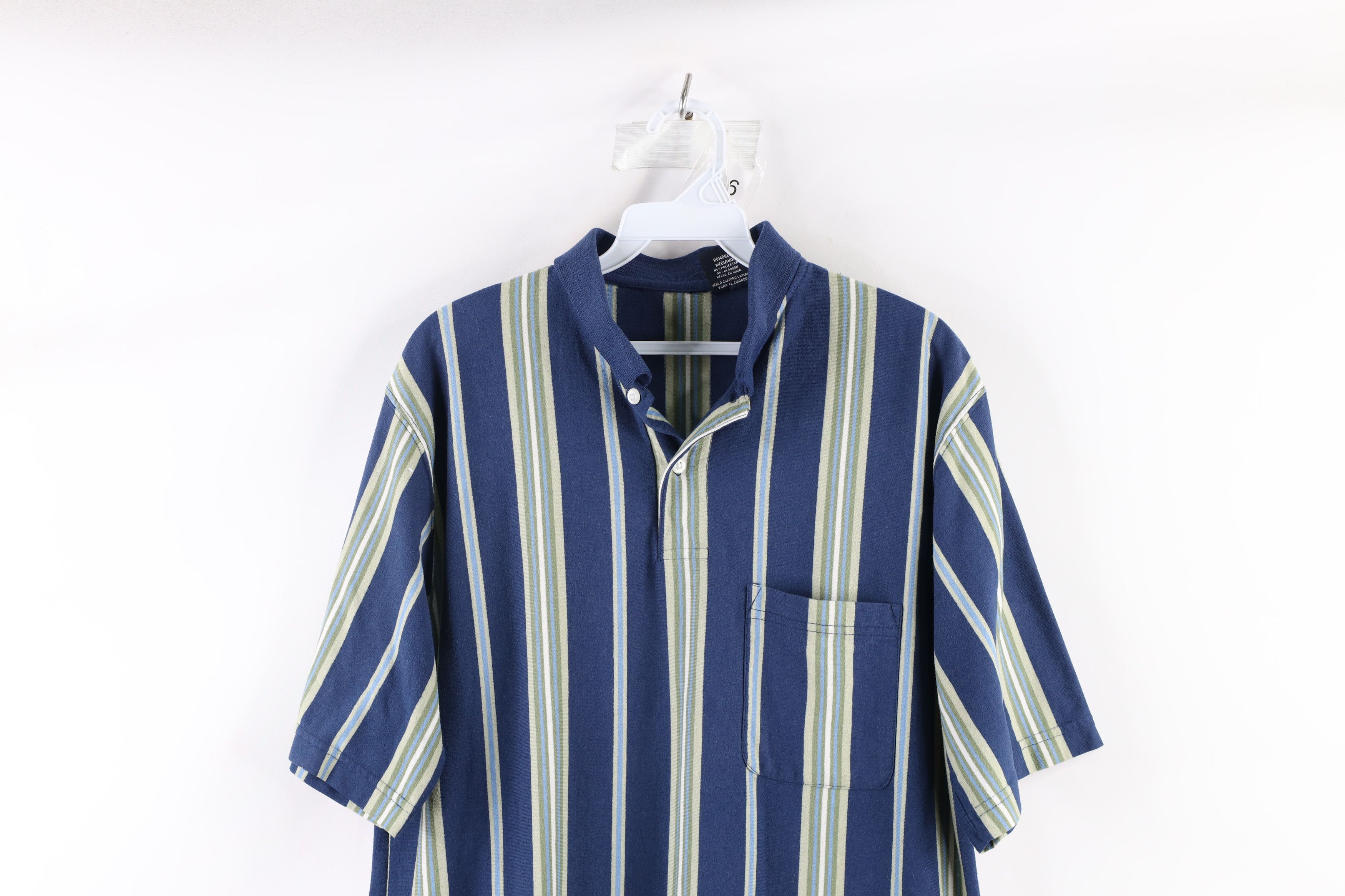 Vintage Striped Color Block Polo Shirt