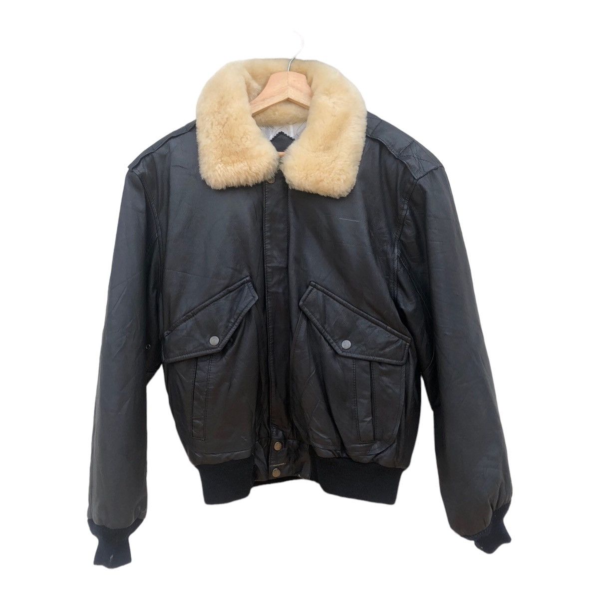 image of Bomber Jacket x Leather Jacket Aw23Leather Jacket Phase 2 in Black, Men's (Size Small)
