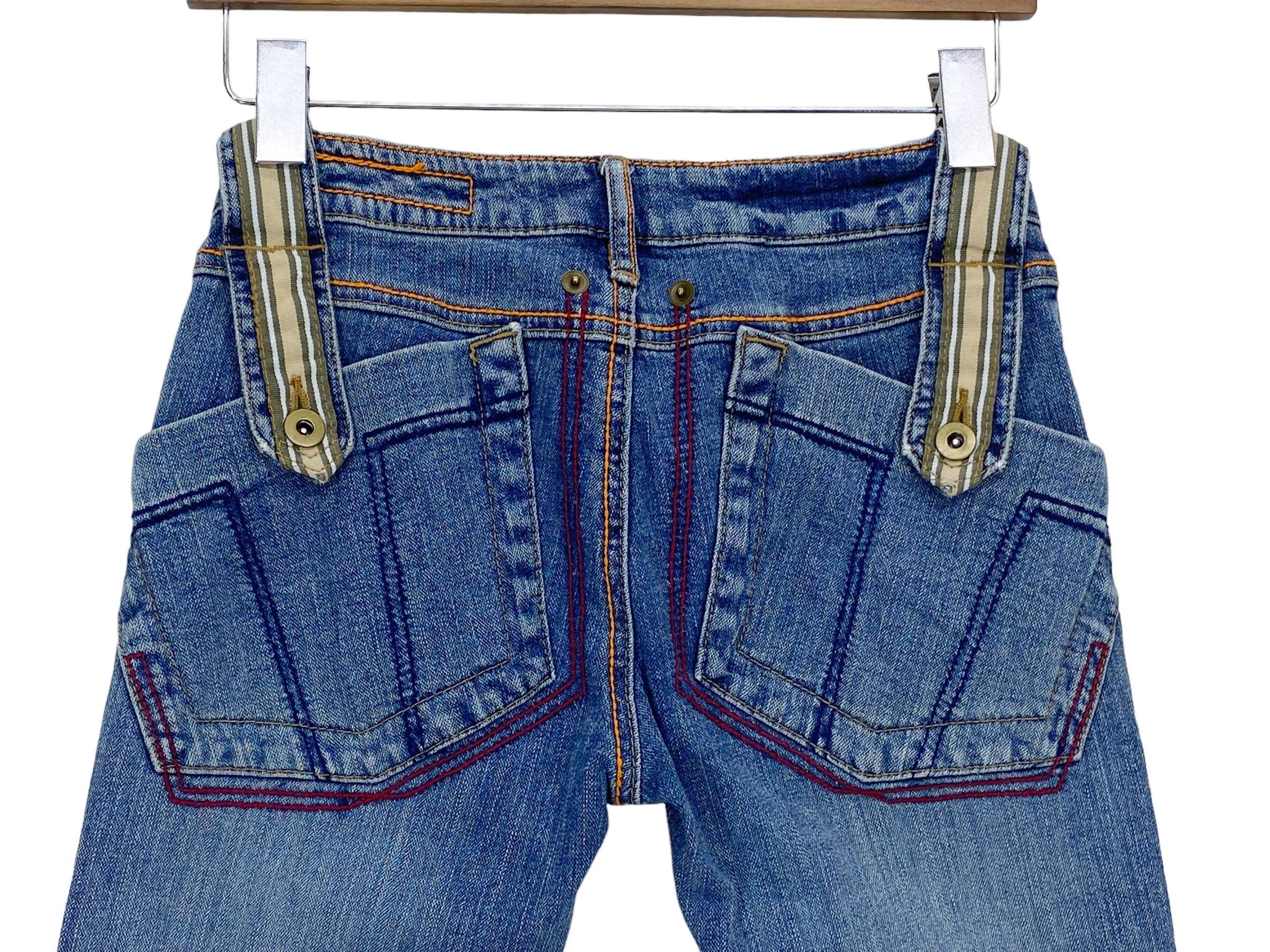 Other Blue Jam Art Flare Jeans - Japanese Vintage Distressed Denim Size 27" / US 4 / IT 40 - 7 Thumbnail