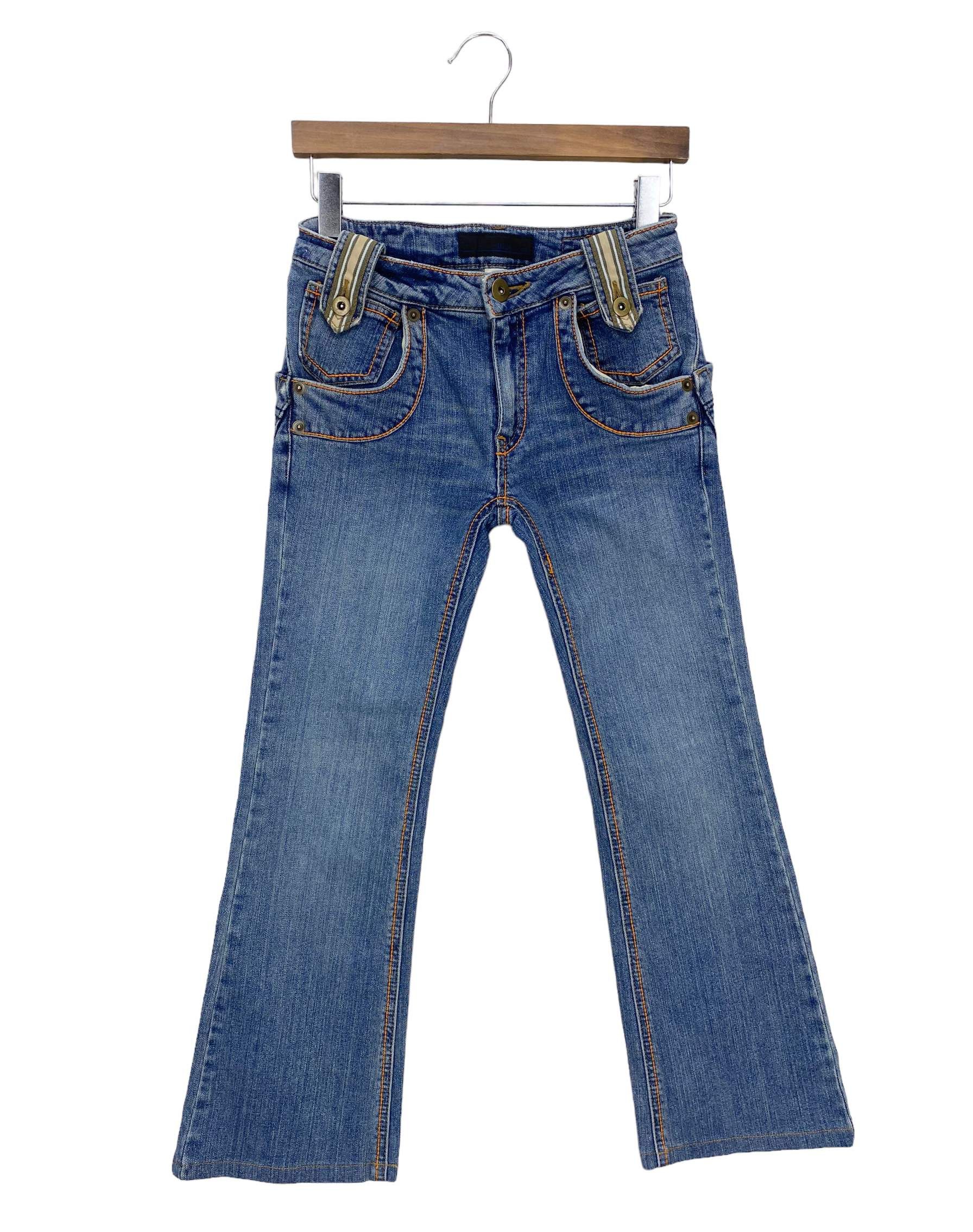 Other Blue Jam Art Flare Jeans - Japanese Vintage Distressed Denim Size 27" / US 4 / IT 40 - 2 Thumbnail