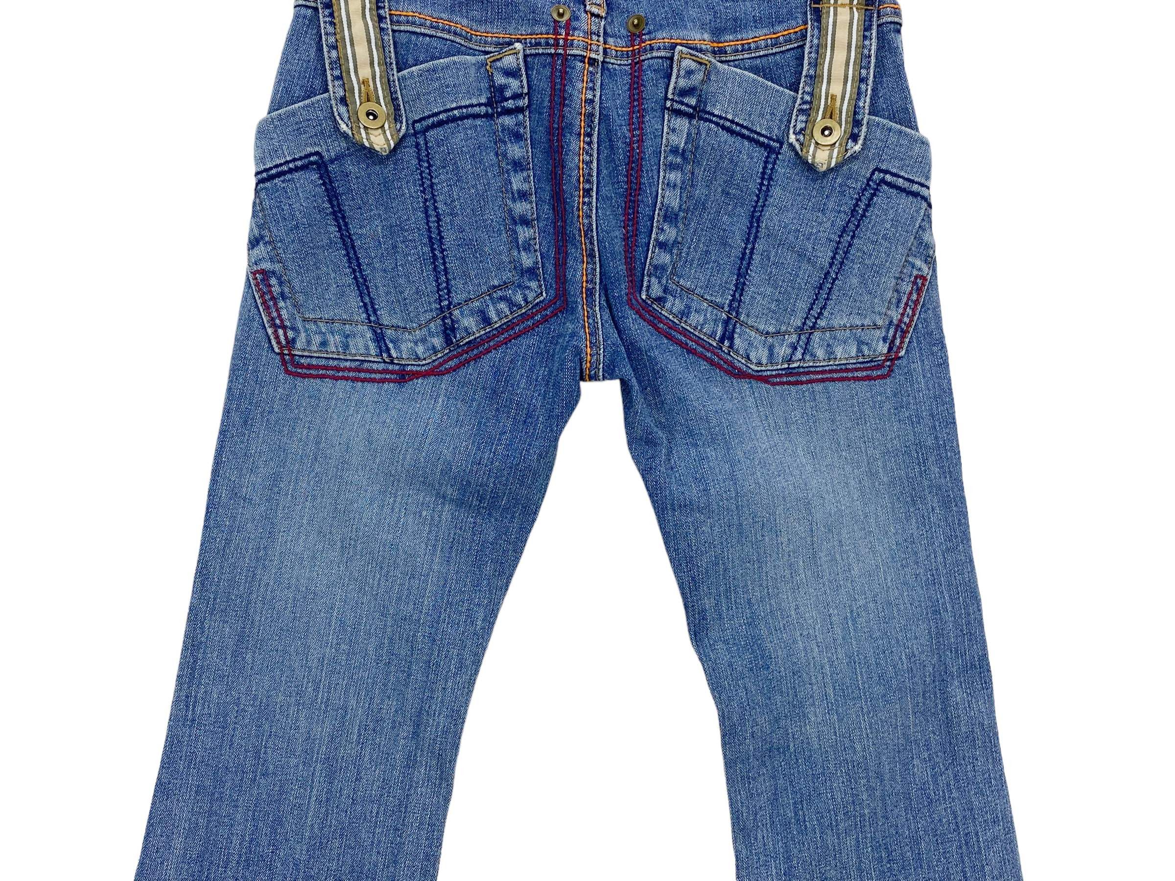 Other Blue Jam Art Flare Jeans - Japanese Vintage Distressed Denim Size 27" / US 4 / IT 40 - 8 Thumbnail