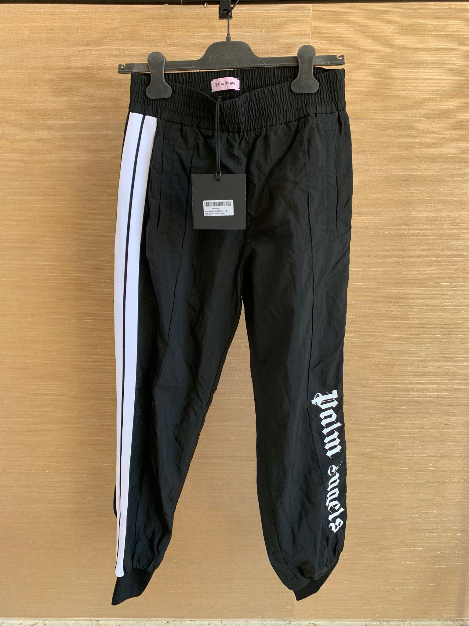 image of Palm Angels Over Logo Track Pants In Black, Men's (Size 30)