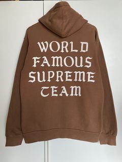 Supreme Team Flocked Hooded Sweatshirt White