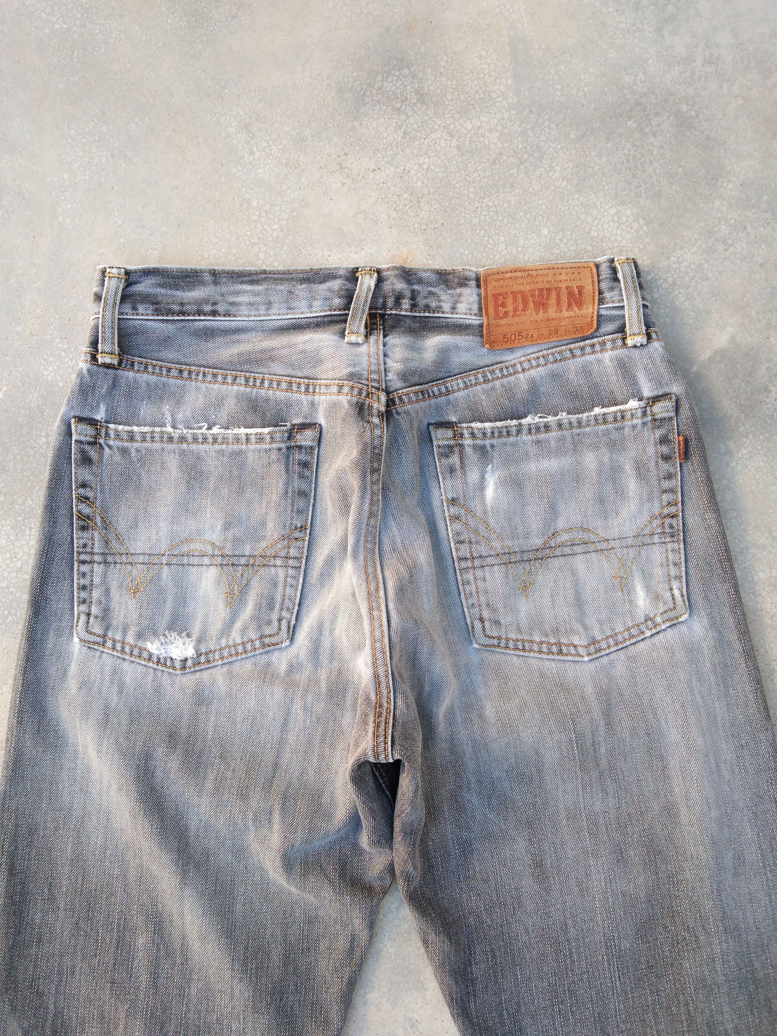 Japanese Brand × Jean × Vintage 90s Vintage Distressed Edwin Selvedge Redline Jeans 29x33 Size US 29 - 7 Thumbnail