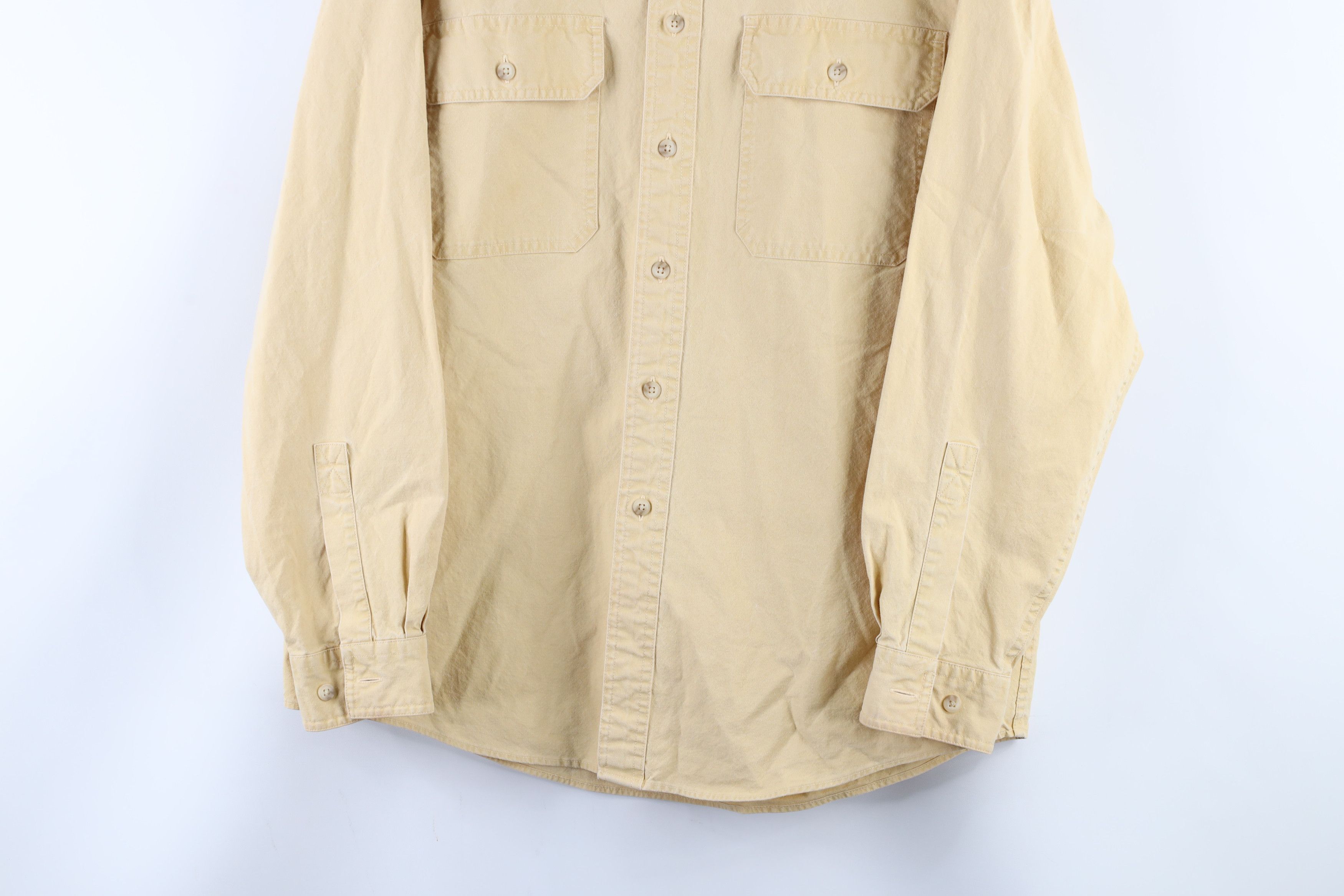 L.L. Bean × Vintage Vintage 90s LL Bean Stonewashed Collared Button Shirt Yellow Size US M / EU 48-50 / 2 - 3 Thumbnail