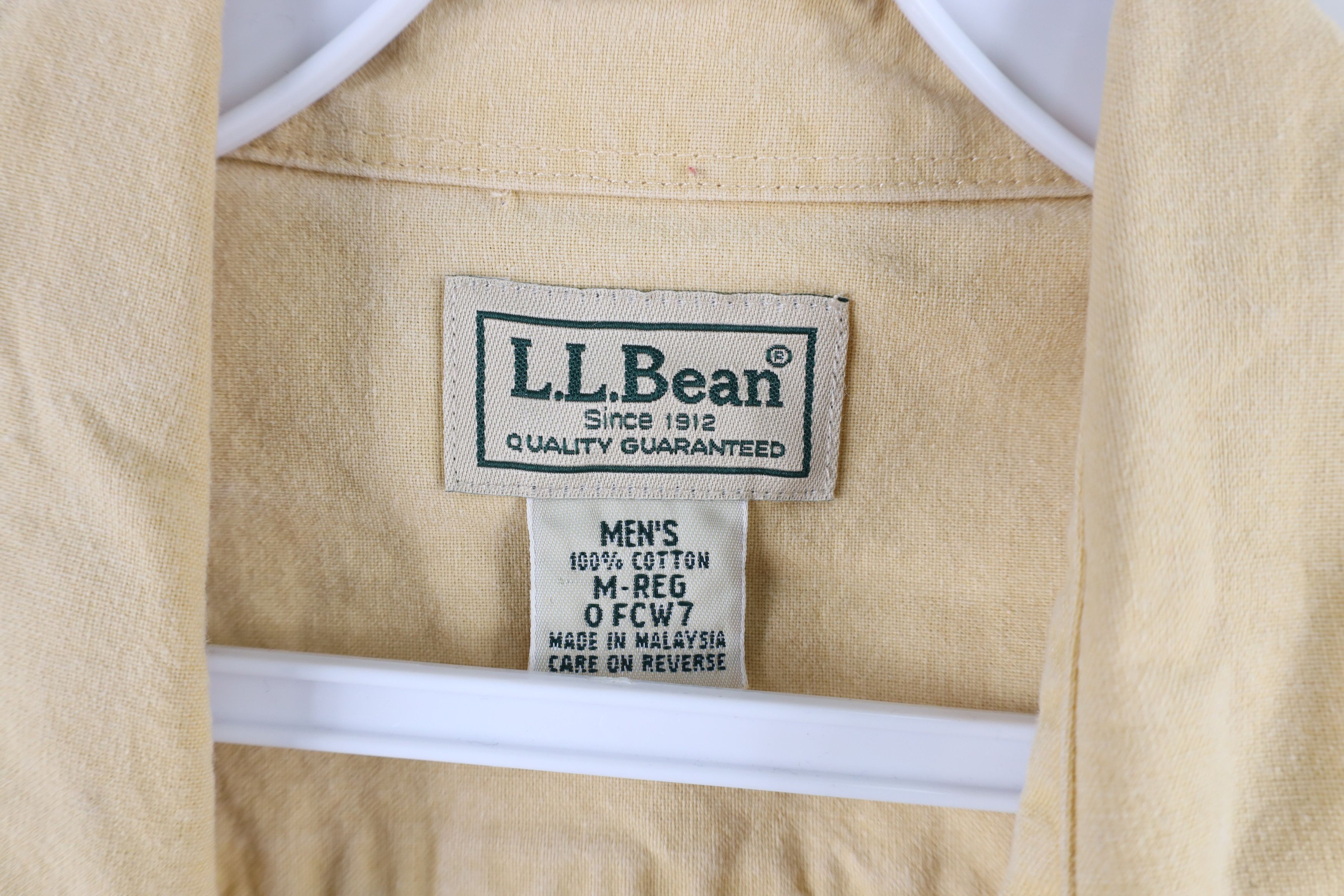 L.L. Bean × Vintage Vintage 90s LL Bean Stonewashed Collared Button Shirt Yellow Size US M / EU 48-50 / 2 - 6 Thumbnail