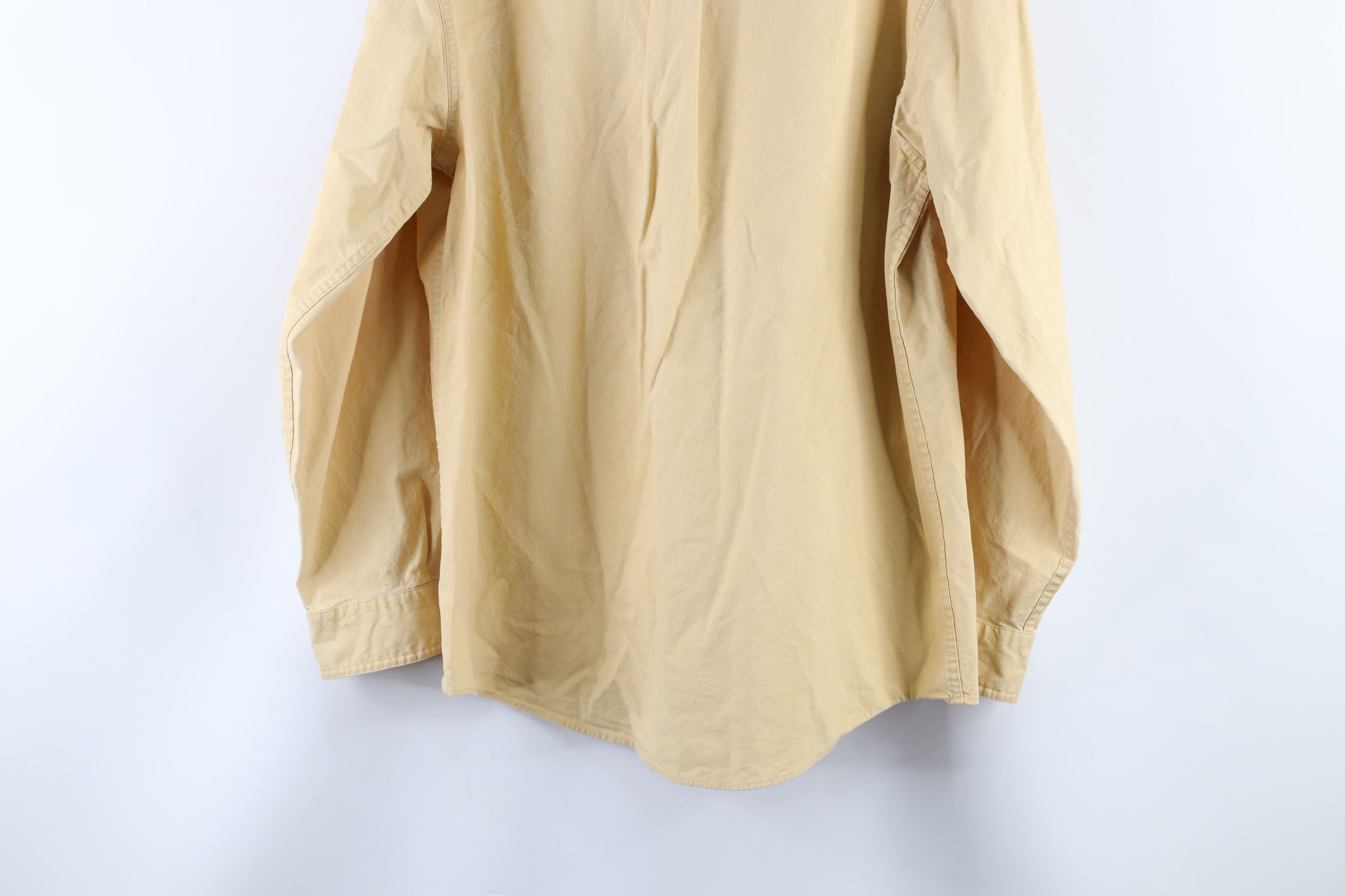 L.L. Bean × Vintage Vintage 90s LL Bean Stonewashed Collared Button Shirt Yellow Size US M / EU 48-50 / 2 - 9 Thumbnail