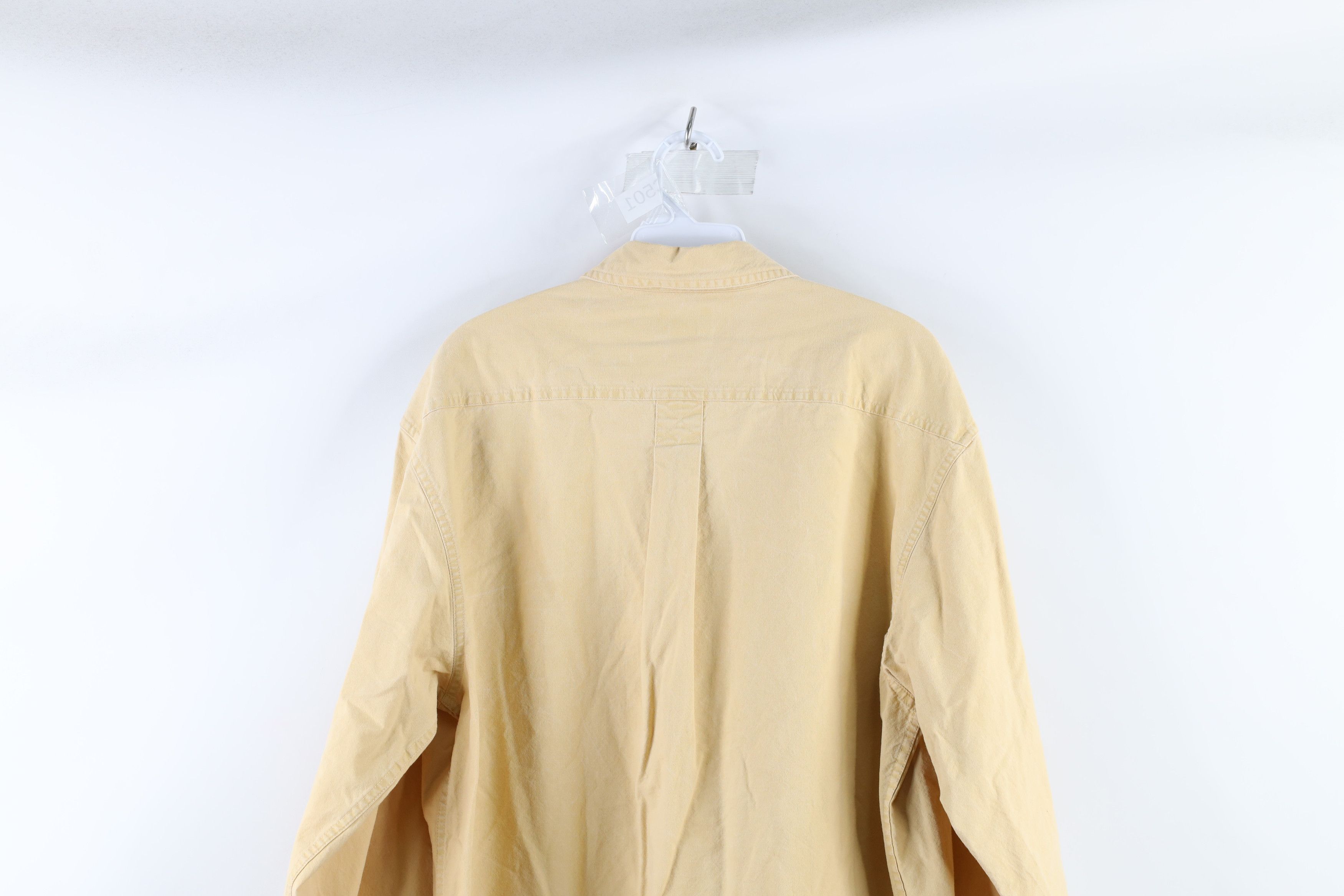 L.L. Bean × Vintage Vintage 90s LL Bean Stonewashed Collared Button Shirt Yellow Size US M / EU 48-50 / 2 - 8 Thumbnail