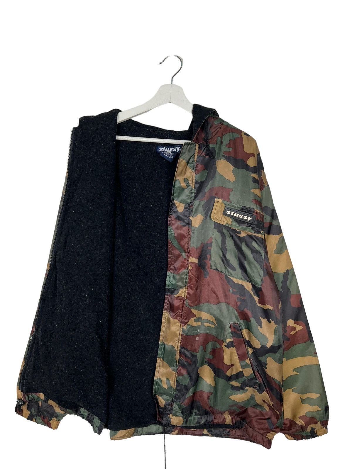 Stussy 🔥 VINTAGE 90s STUSSY WOODLAND CAMO JACKET Size US L / EU 52-54 / 3 - 4 Thumbnail