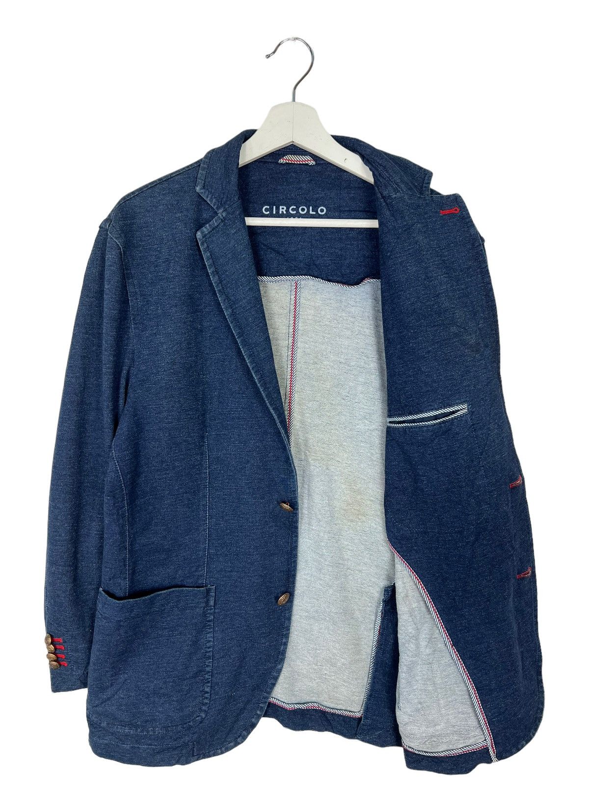 Circolo 1901 🔥 Circolo 1901 Blue Indigo Cardigan Tailor Jacket Size US L / EU 52-54 / 3 - 4 Thumbnail