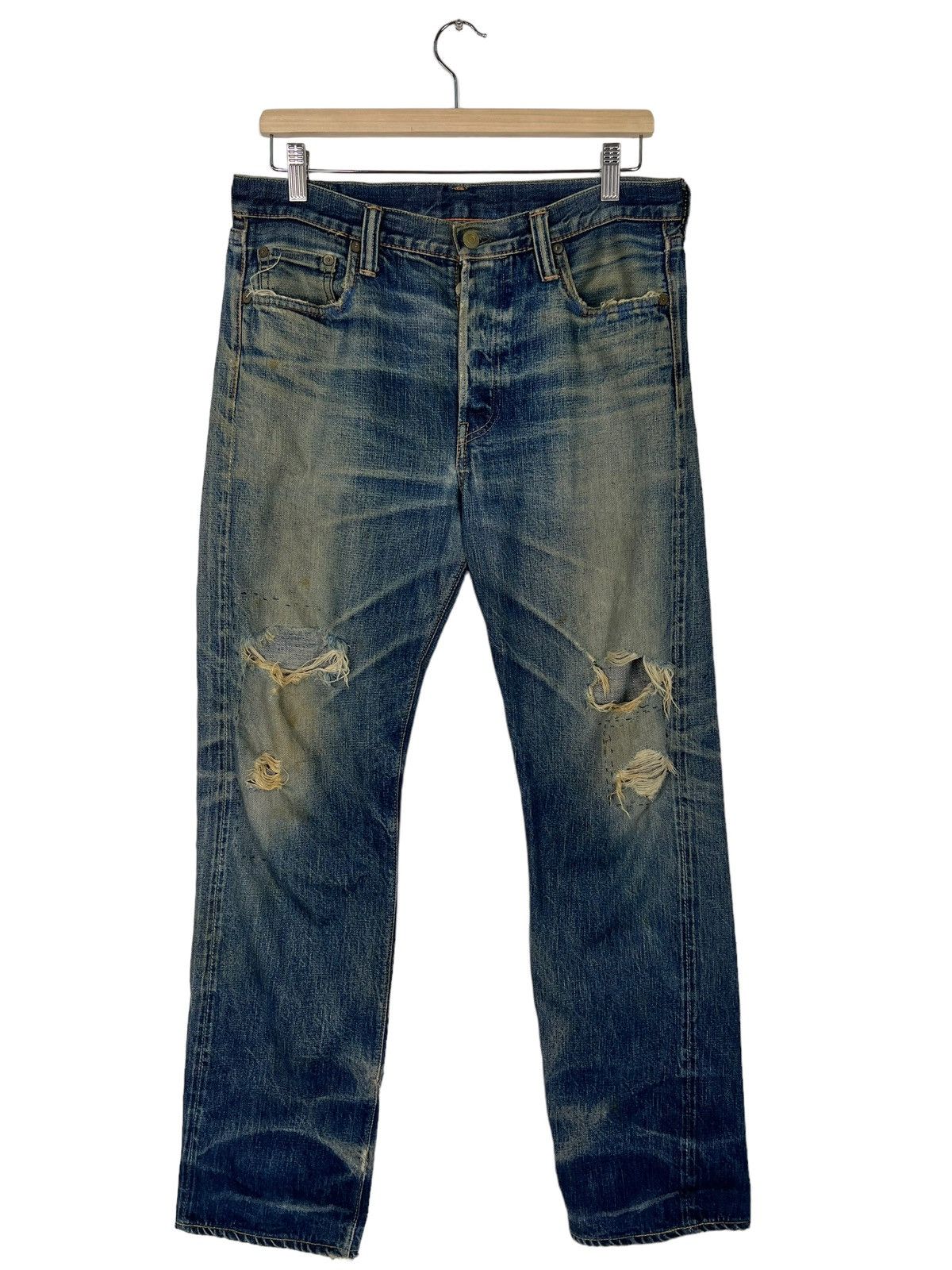 Full Count & Co. 🔥 VINTAGE FULL COUNT DISTRESS DENIM Size US 34 / EU 50 - 1 Thumbnail
