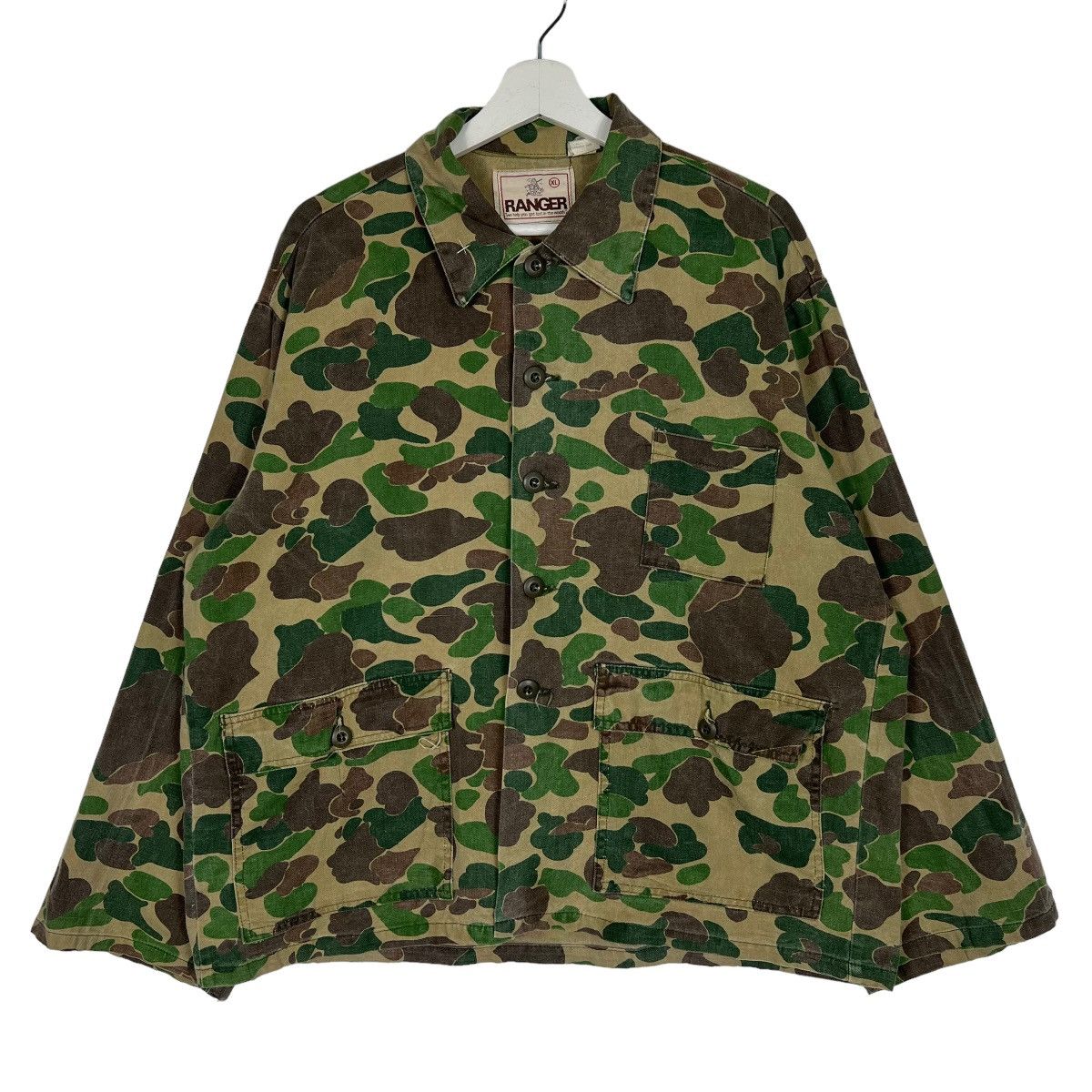 Hunter 🔥VINTAGE RANGER CAMO HUNTING SAFARI JACKET MADE IN USA Size US XL / EU 56 / 4 - 1 Thumbnail