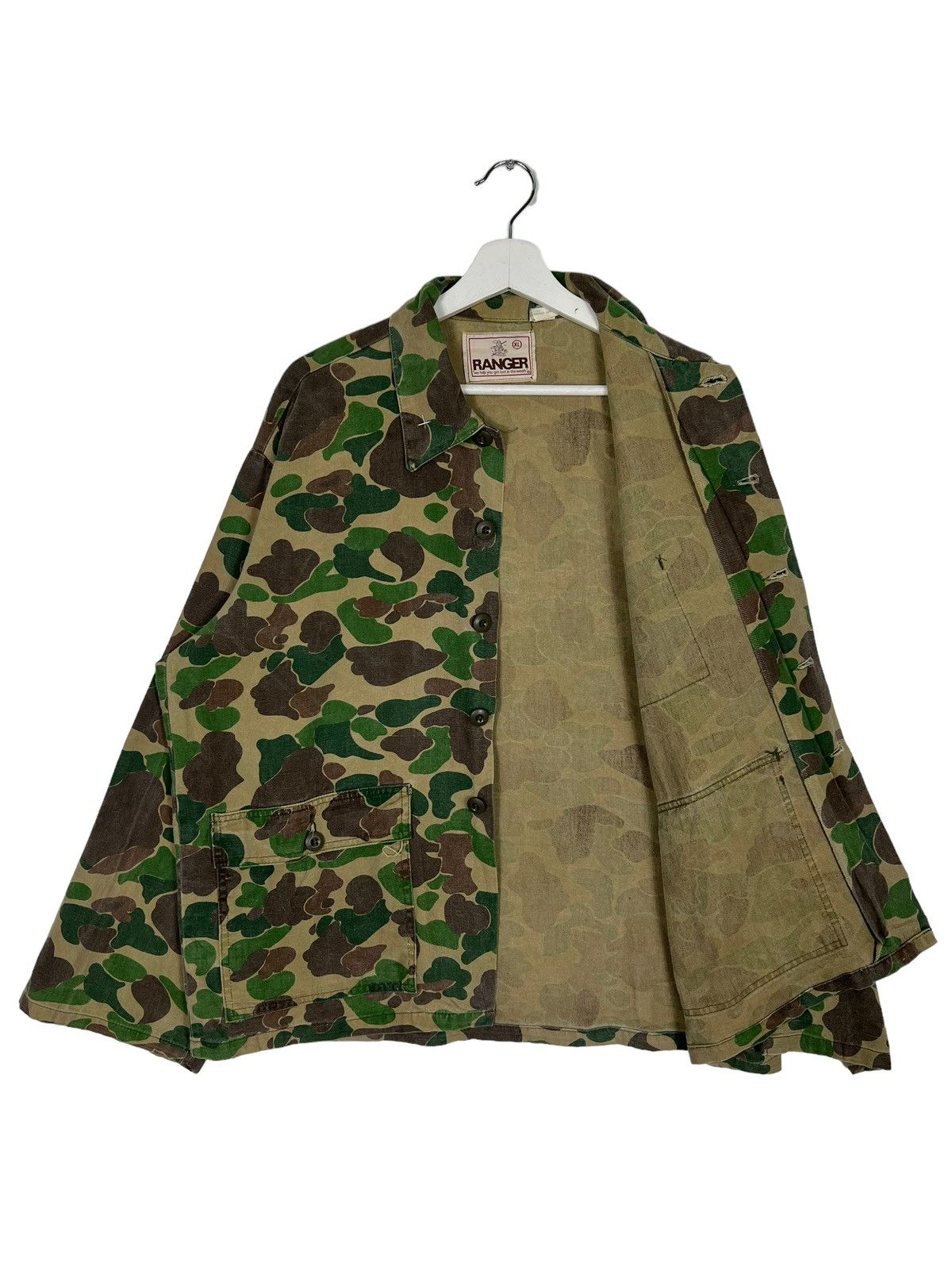 Hunter 🔥VINTAGE RANGER CAMO HUNTING SAFARI JACKET MADE IN USA Size US XL / EU 56 / 4 - 5 Thumbnail