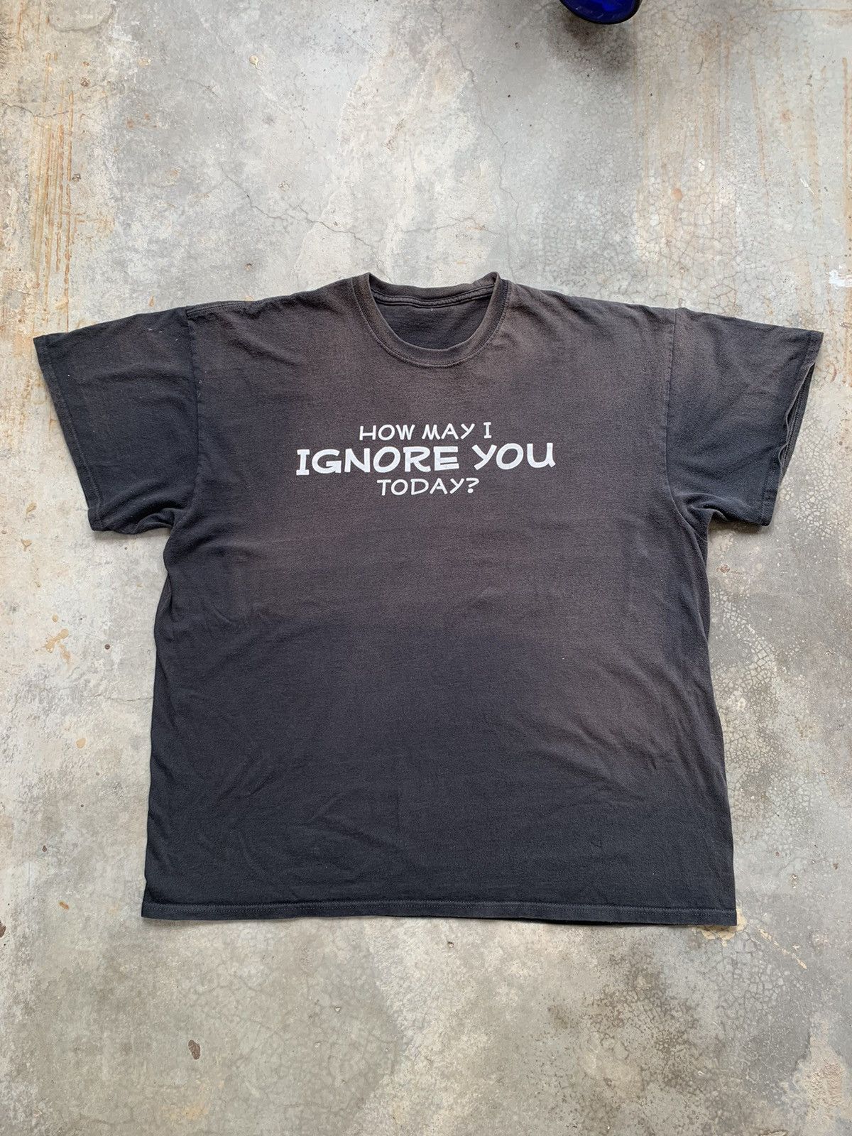 image of Vintage Vtgthrashed Faded How May I Ignored You Oversized Tshirt in Black, Men's (Size 2XL)