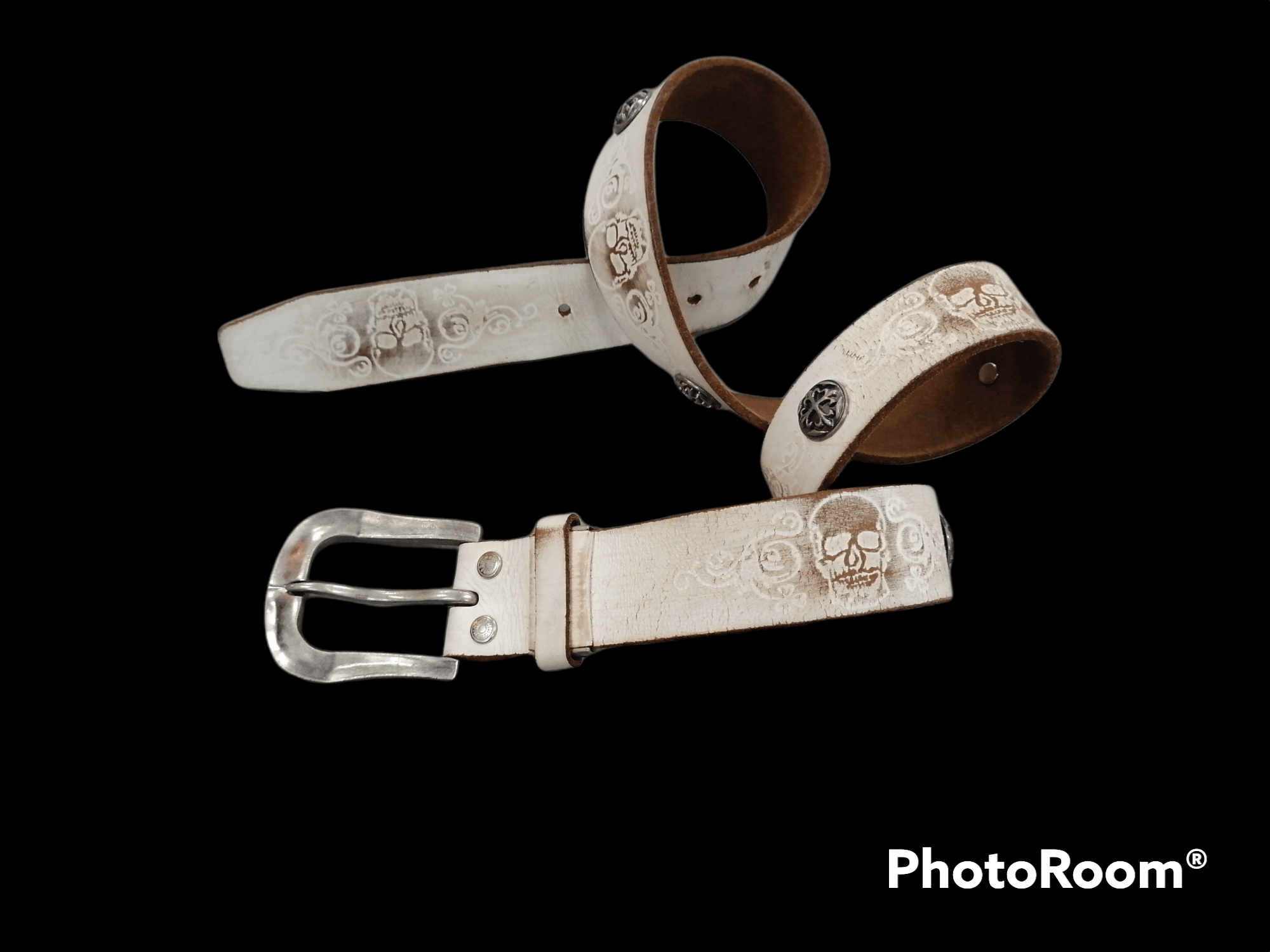 Edwin Edwin Skull Logo Leather Belt Size 32 - 1 Thumbnail