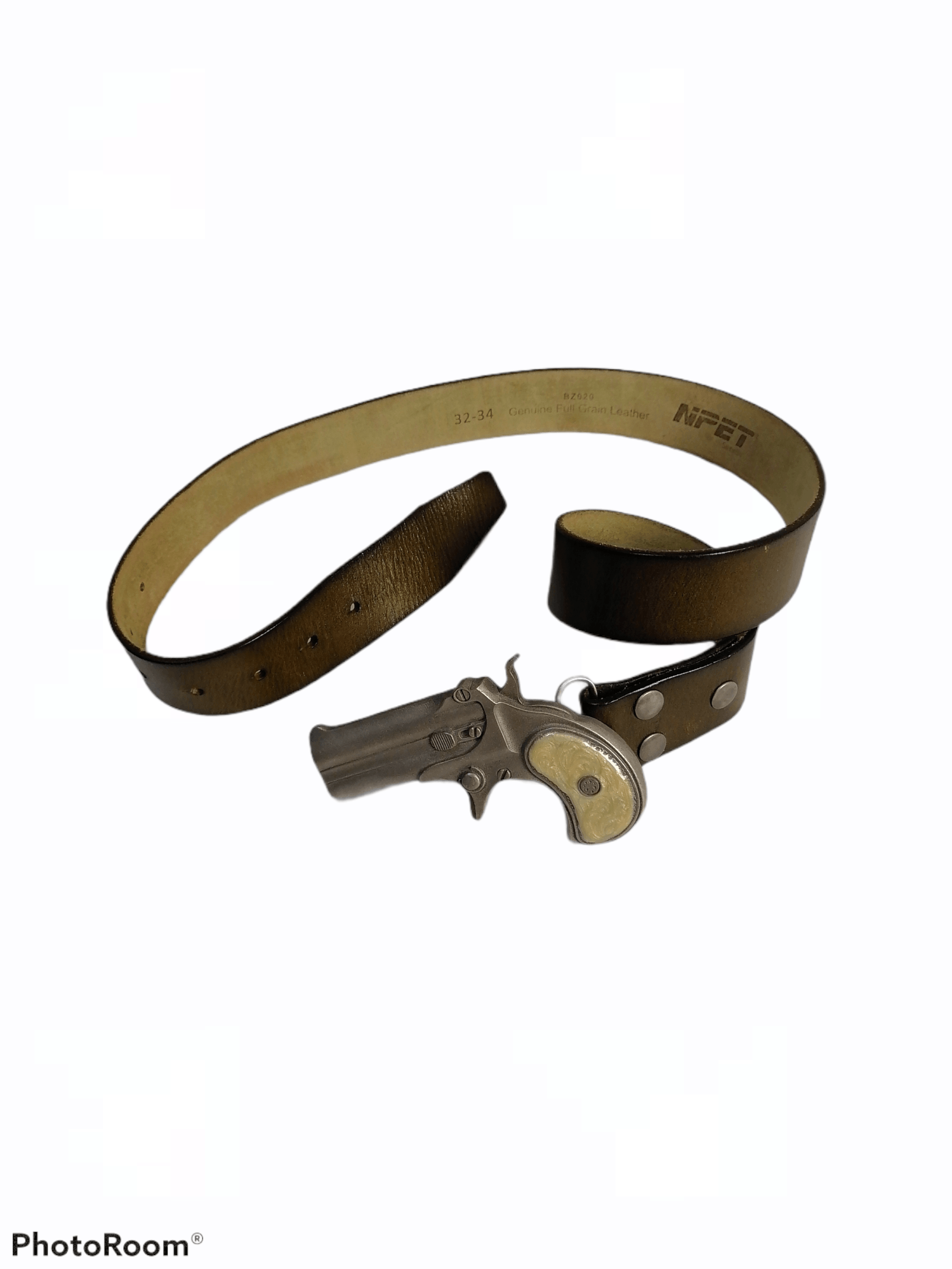 Vintage Vintage ©1978 Bergamot Brass Work® Hand Gun Leather Belt Size ONE SIZE - 1 Thumbnail