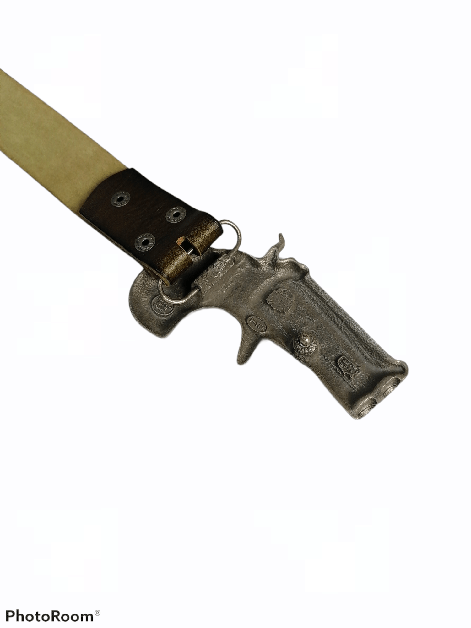 Vintage Vintage ©1978 Bergamot Brass Work® Hand Gun Leather Belt Size ONE SIZE - 3 Thumbnail