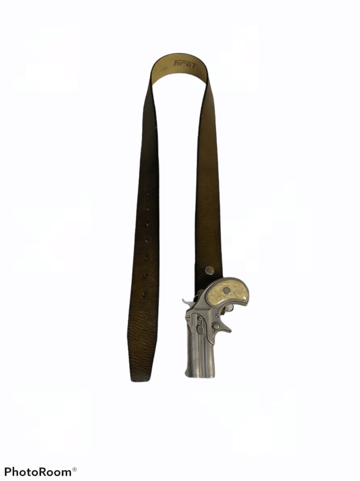 Vintage Vintage ©1978 Bergamot Brass Work® Hand Gun Leather Belt Size ONE SIZE - 7 Thumbnail
