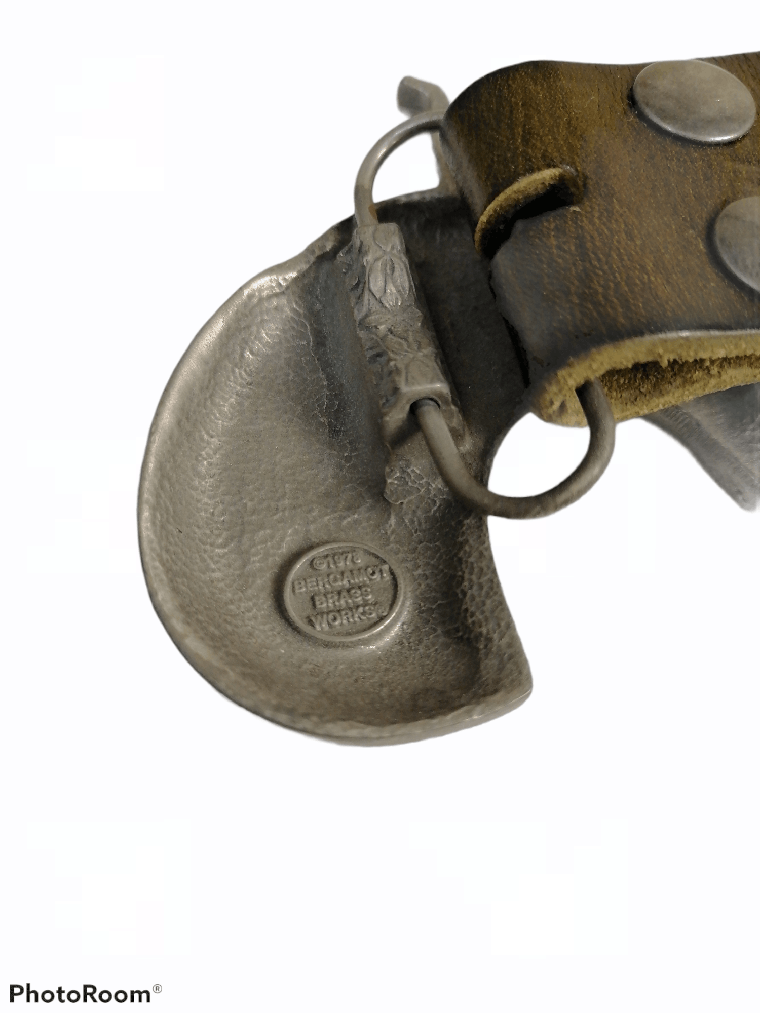 Vintage Vintage ©1978 Bergamot Brass Work® Hand Gun Leather Belt Size ONE SIZE - 5 Thumbnail