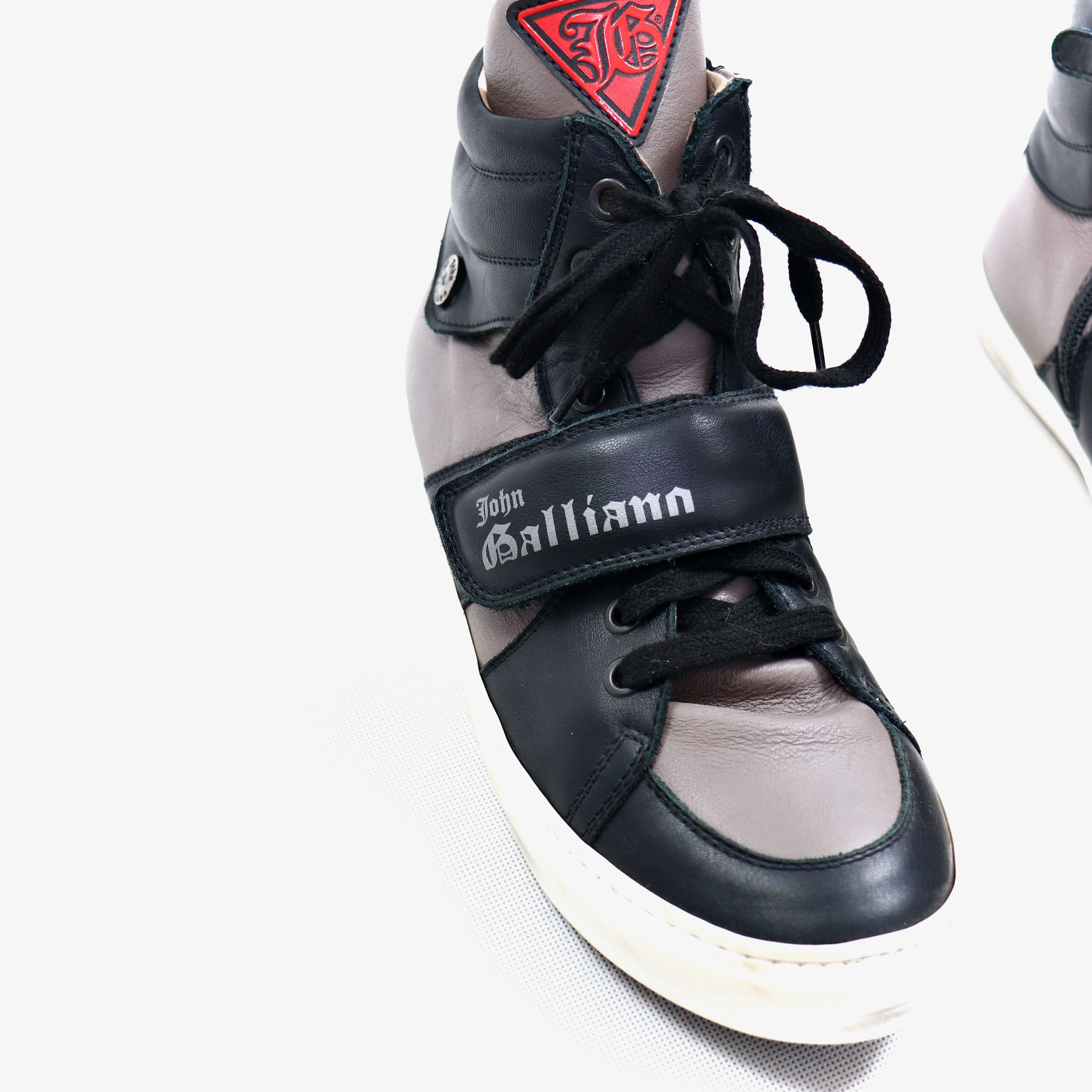 John Galliano Leather High Top Velcro Shoes Size US 8 / IT 38 - 3 Thumbnail