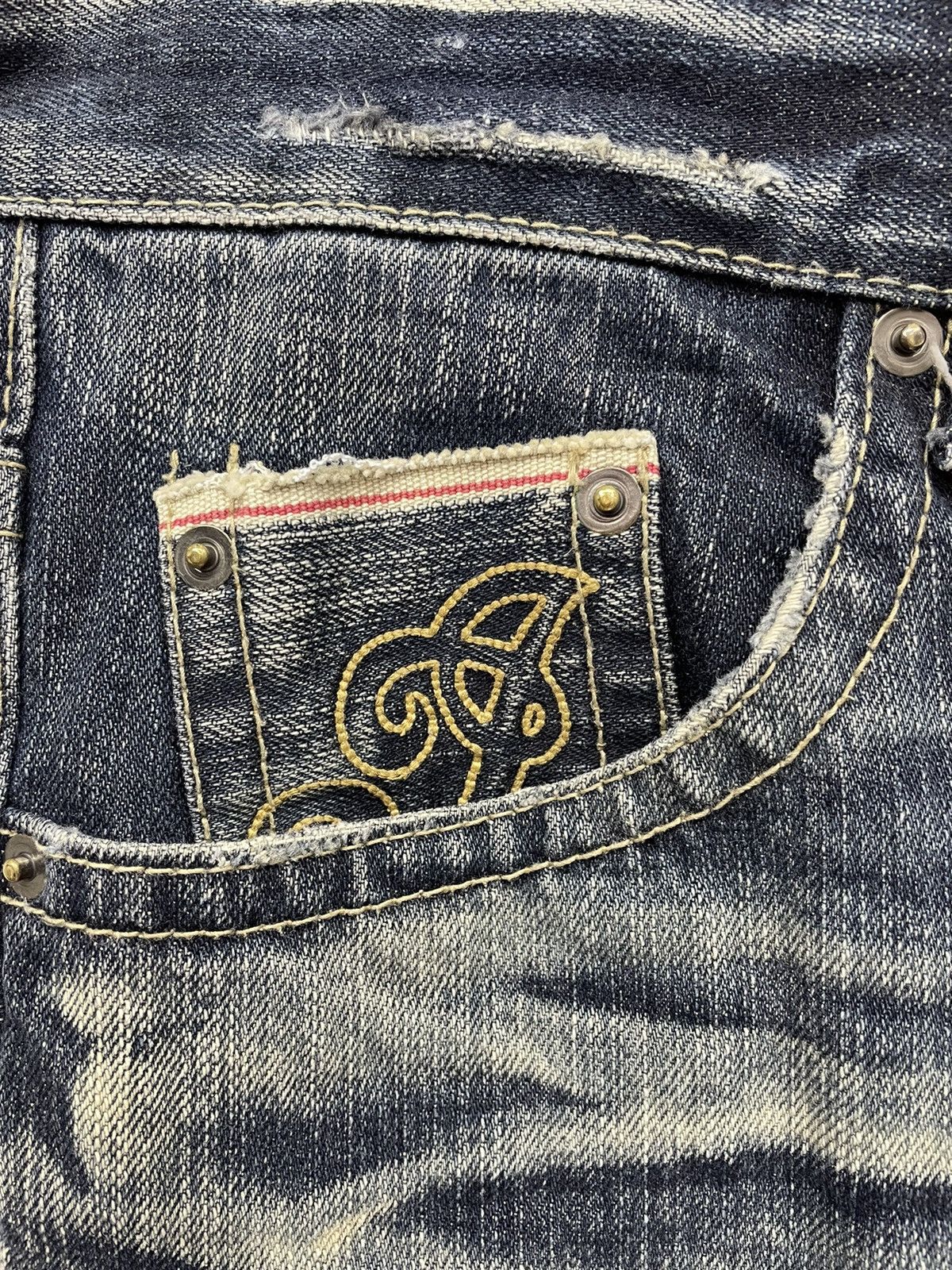 Indian Motorcycle 🔥INDIAN MOTOCYLE Distressed Clawmark Whisker Denim Pants Size US 32 / EU 48 - 5 Thumbnail