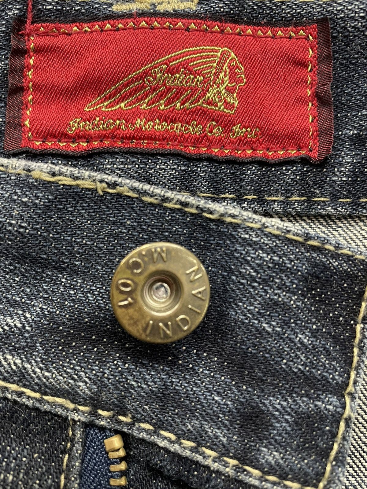 Indian Motorcycle 🔥INDIAN MOTOCYLE Distressed Clawmark Whisker Denim Pants Size US 32 / EU 48 - 6 Thumbnail