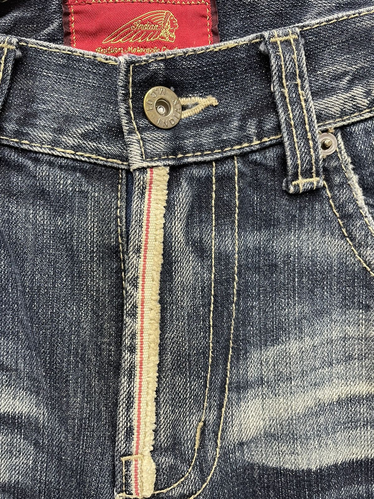 Indian Motorcycle 🔥INDIAN MOTOCYLE Distressed Clawmark Whisker Denim Pants Size US 32 / EU 48 - 2 Thumbnail