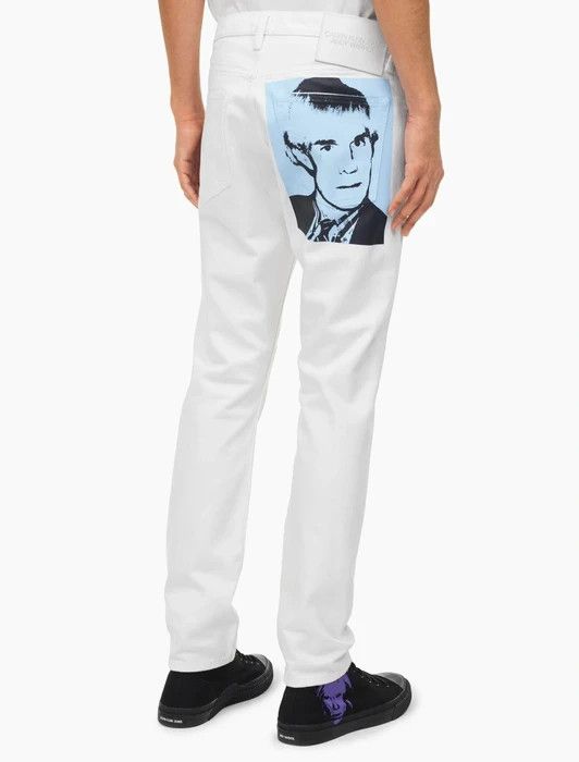 Andy Warhol × Calvin Klein Br24 - Calvin Klein X Andy Warhol Defected White Denim Jean Size US 30 / EU 46 - 1 Thumbnail