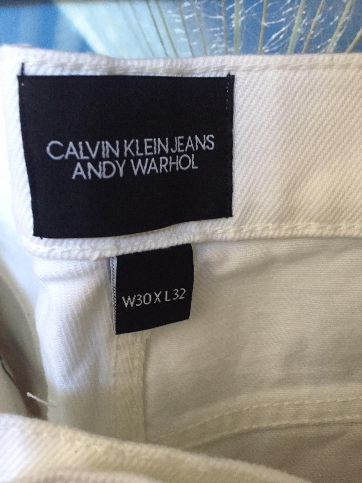 Andy Warhol × Calvin Klein Br24 - Calvin Klein X Andy Warhol Defected White Denim Jean Size US 30 / EU 46 - 4 Thumbnail