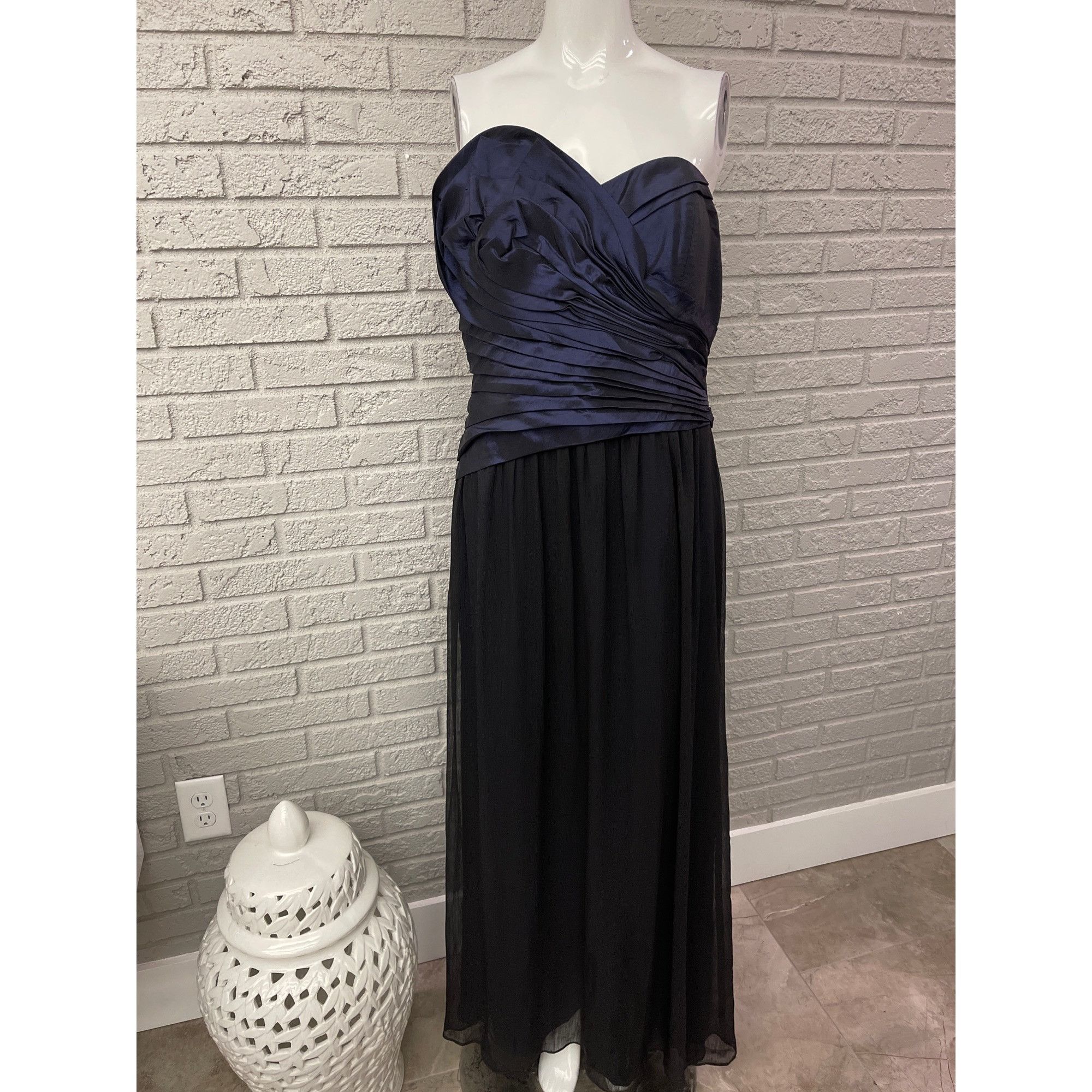 max and cleo maxi dress Max and Cleo Womens Maxi Halter Dress Blue Floral Ruffle Tiered Chiffon 2
