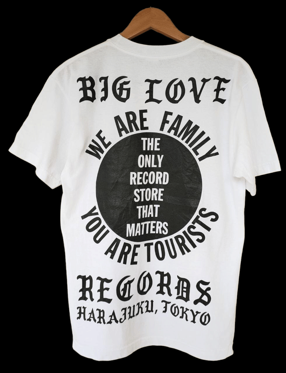 image of Rap Tees Big Love Records Harajuku Backhit Print in Offwhite, Men's (Size Medium)