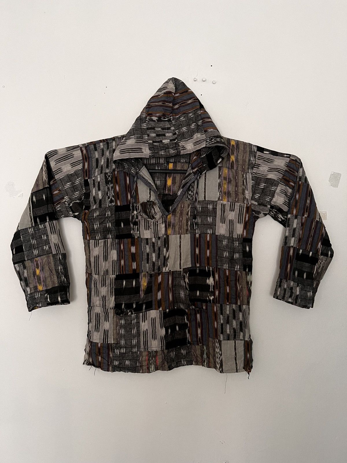 image of Thrashed Cardigan Hoodie Patchwork Inspired Kapital, Men's (Size 2XL)