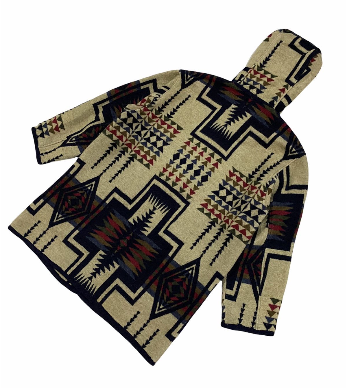 Japanese Brand × Pendleton × Vintage Vtg❌Global News Duffle Coat Jacket Chimayo Rug Wool Blend Size US L / EU 52-54 / 3 - 6 Thumbnail
