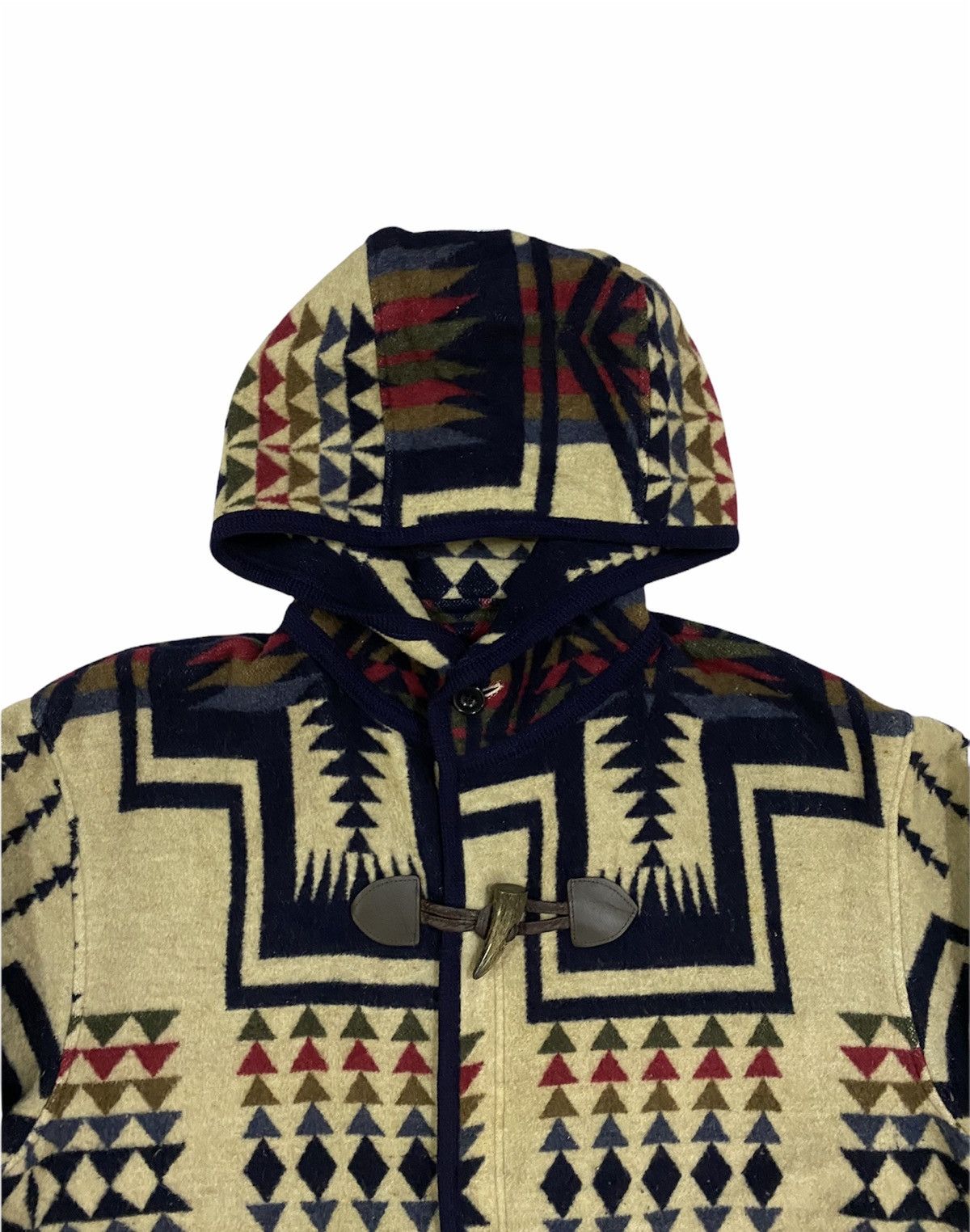 Japanese Brand × Pendleton × Vintage Vtg❌Global News Duffle Coat Jacket Chimayo Rug Wool Blend Size US L / EU 52-54 / 3 - 18 Thumbnail